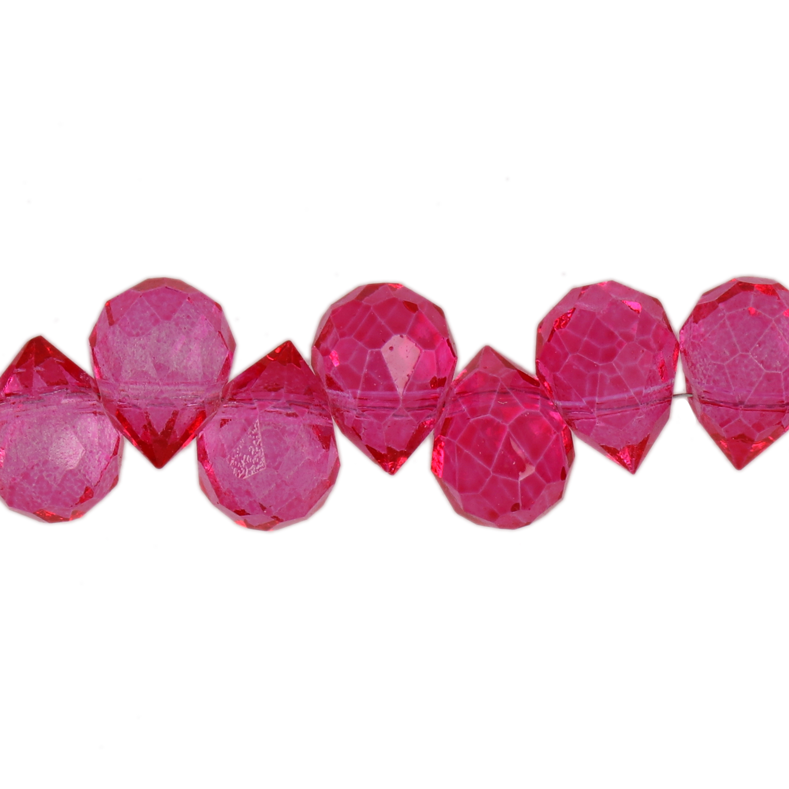 fuchsia chinese crystal faceted briolette 10x8mm | 15pc
