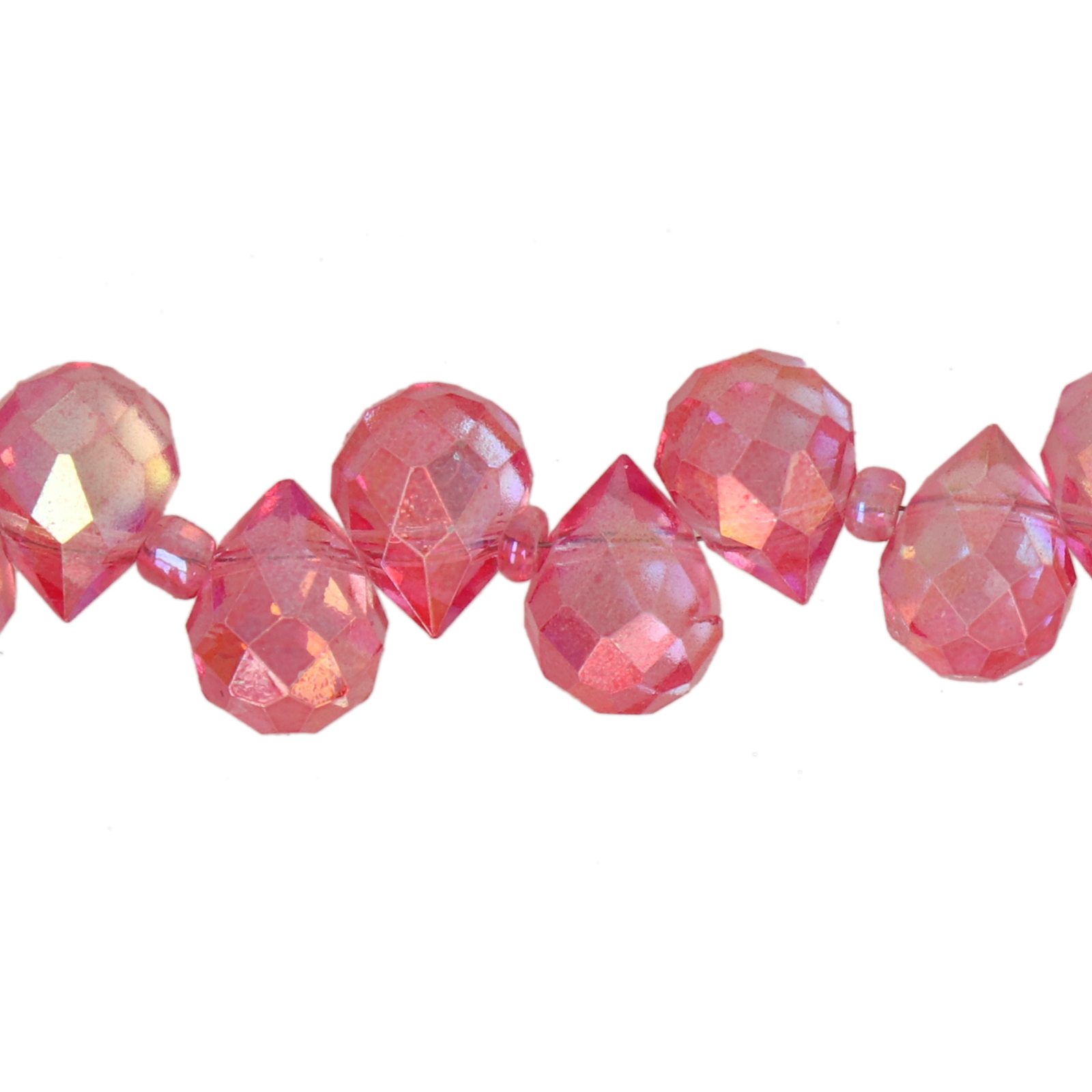 hot pink ab chinese crystal faceted briolette 10x8mm | 15pc