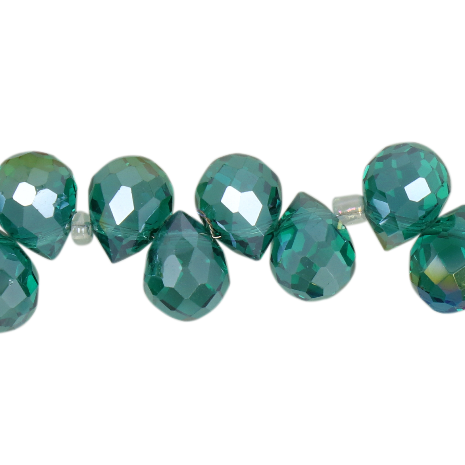 emerald ab chinese crystal faceted briolette 10x8mm | 15pc