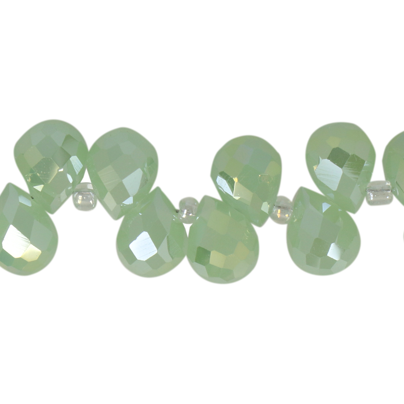 opaque mint ab chinese crystal faceted briolette 10x8mm | 15pc