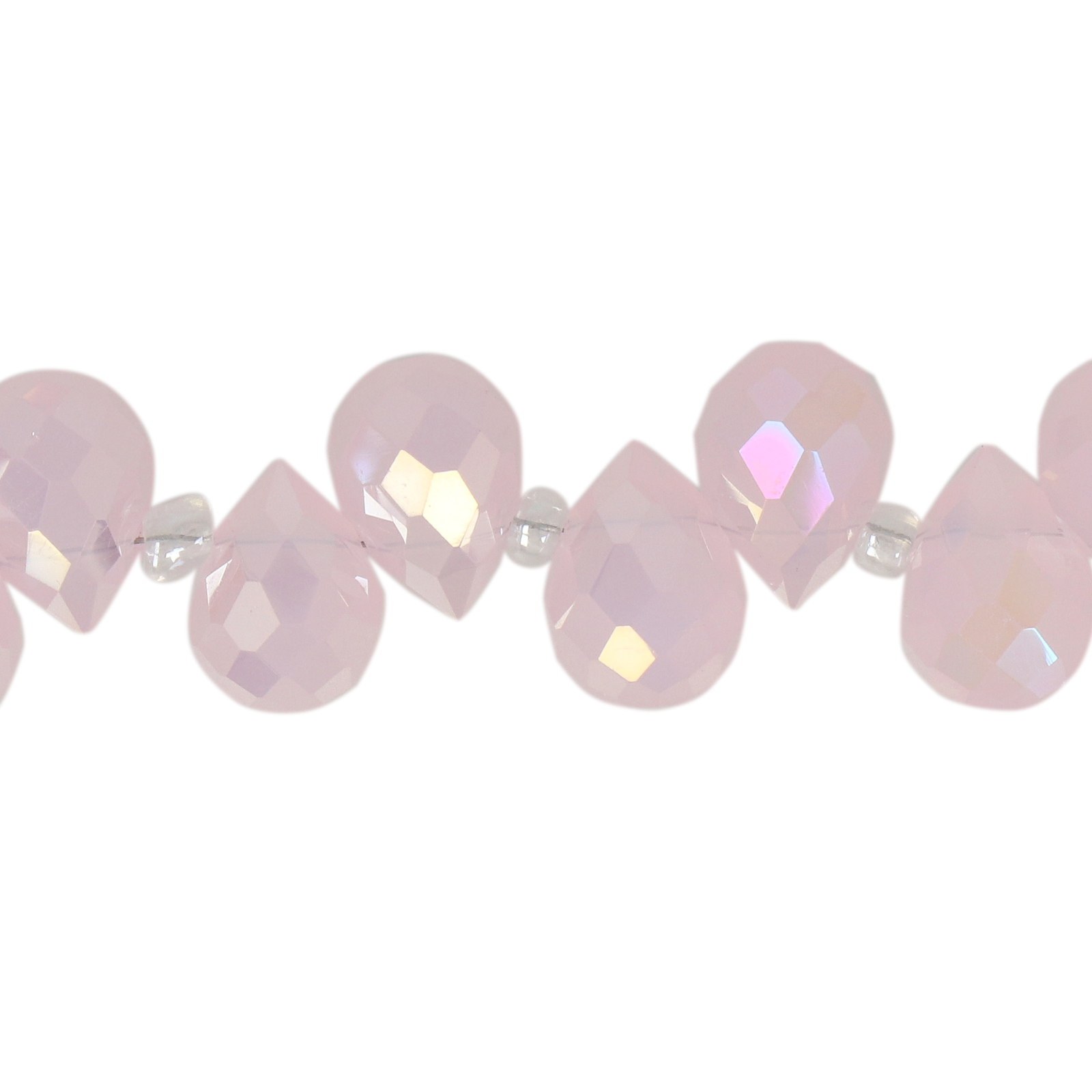 opal pink ab chinese crystal faceted briolette 10x8mm | 15pc