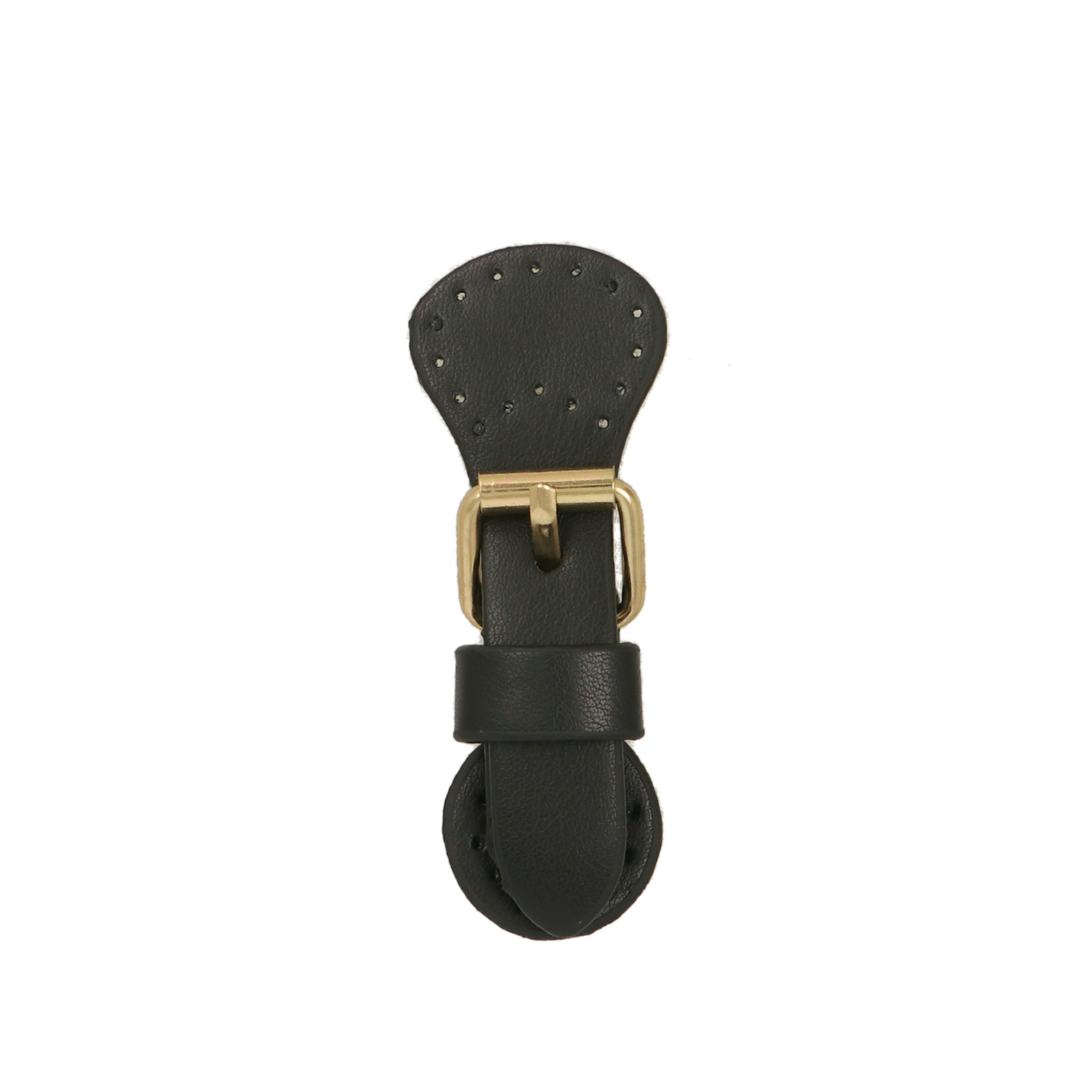 bag clasp buckle gold - black sew on pu 8x3cm | 1pc