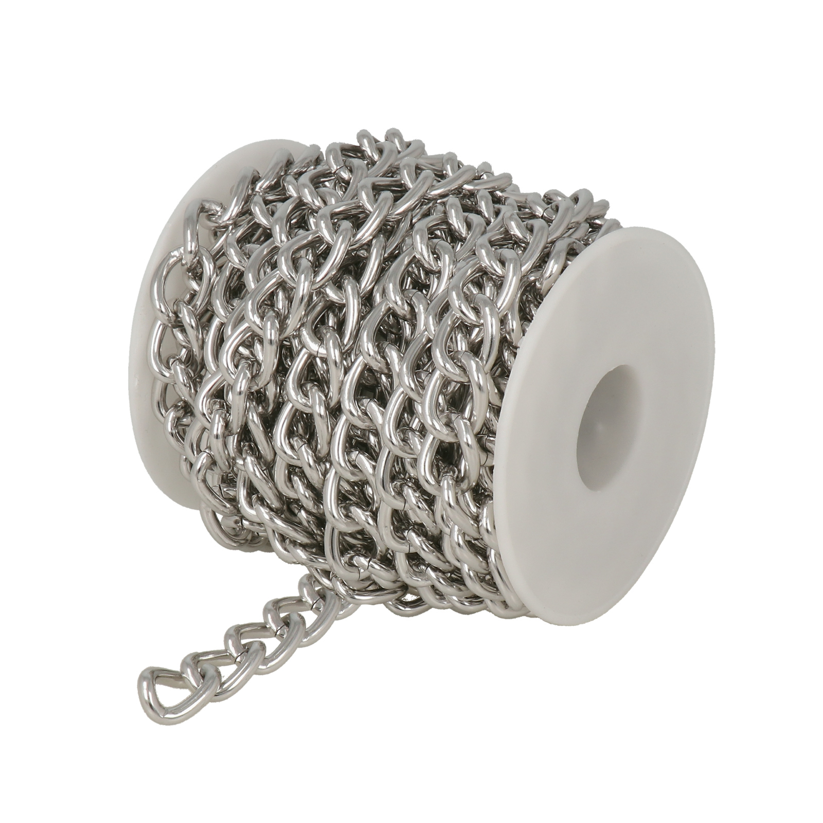 silver aluminium groumette chain 15,2x11mm | 5mt