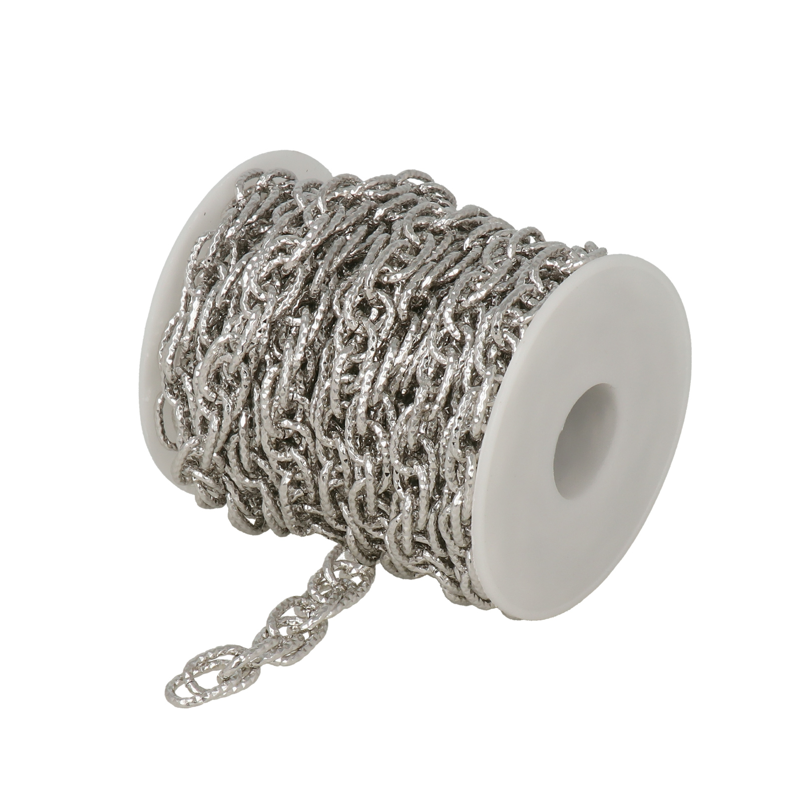 silver aluminium cable diamond cut chain 14x9,5mm | 5mt