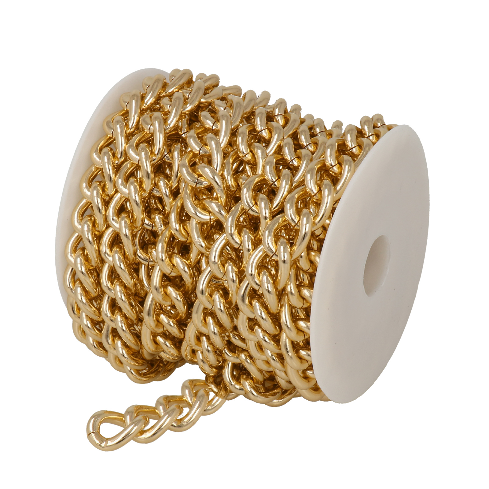 gold aluminium groumette chain 16,5x13mm | 5mt