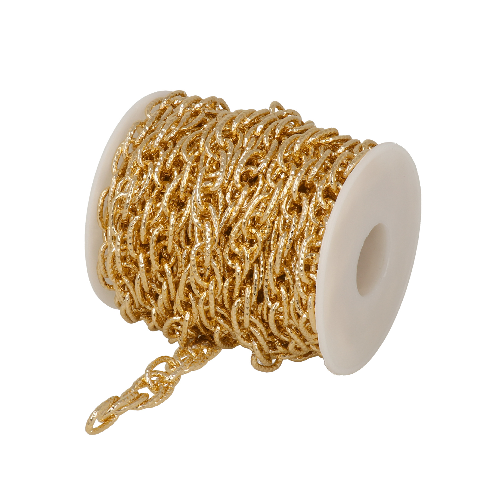 gold aluminium cable diamond cut chain 14x9,5mm | 5mt