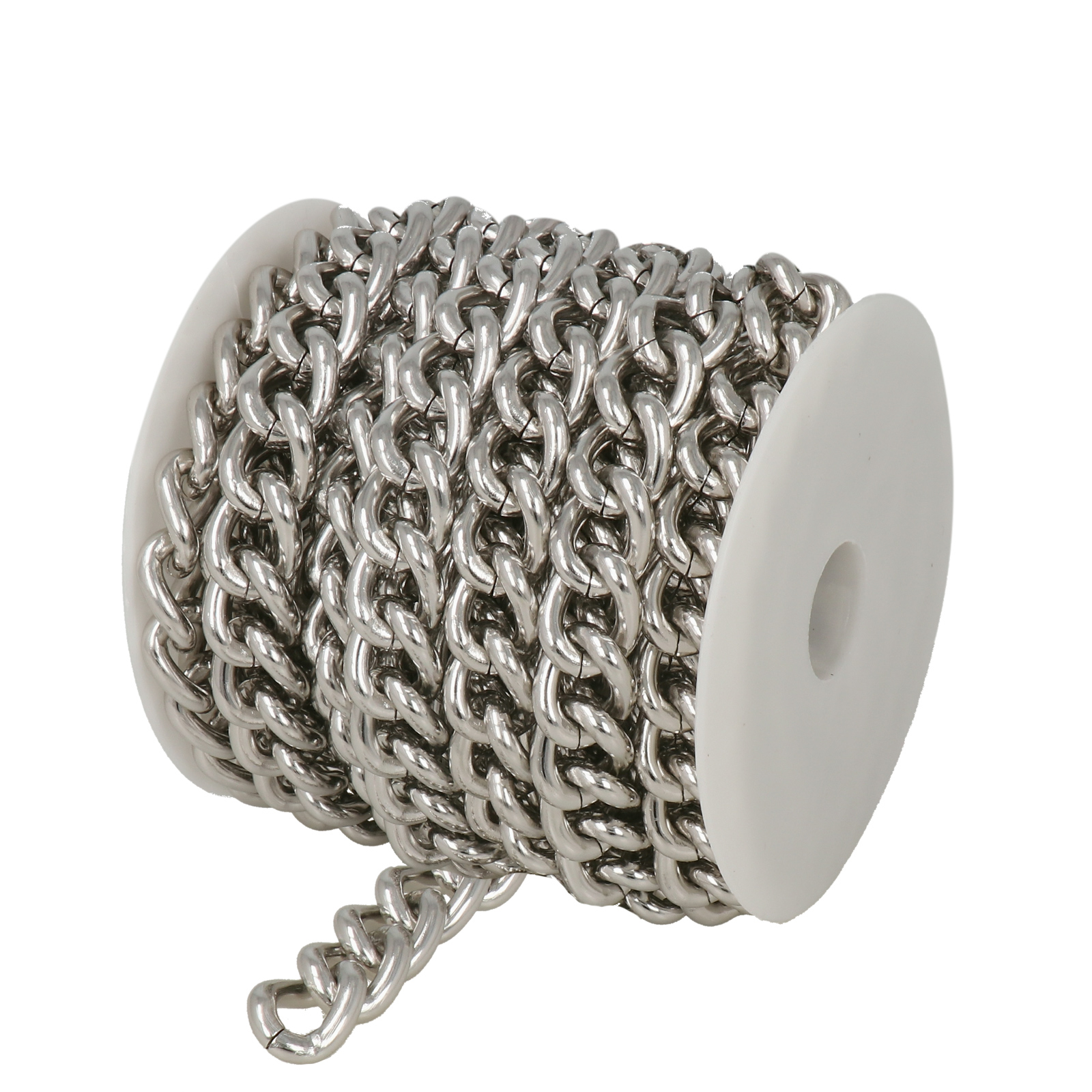 silver aluminium groumette chain 16,5x13mm | 5mt