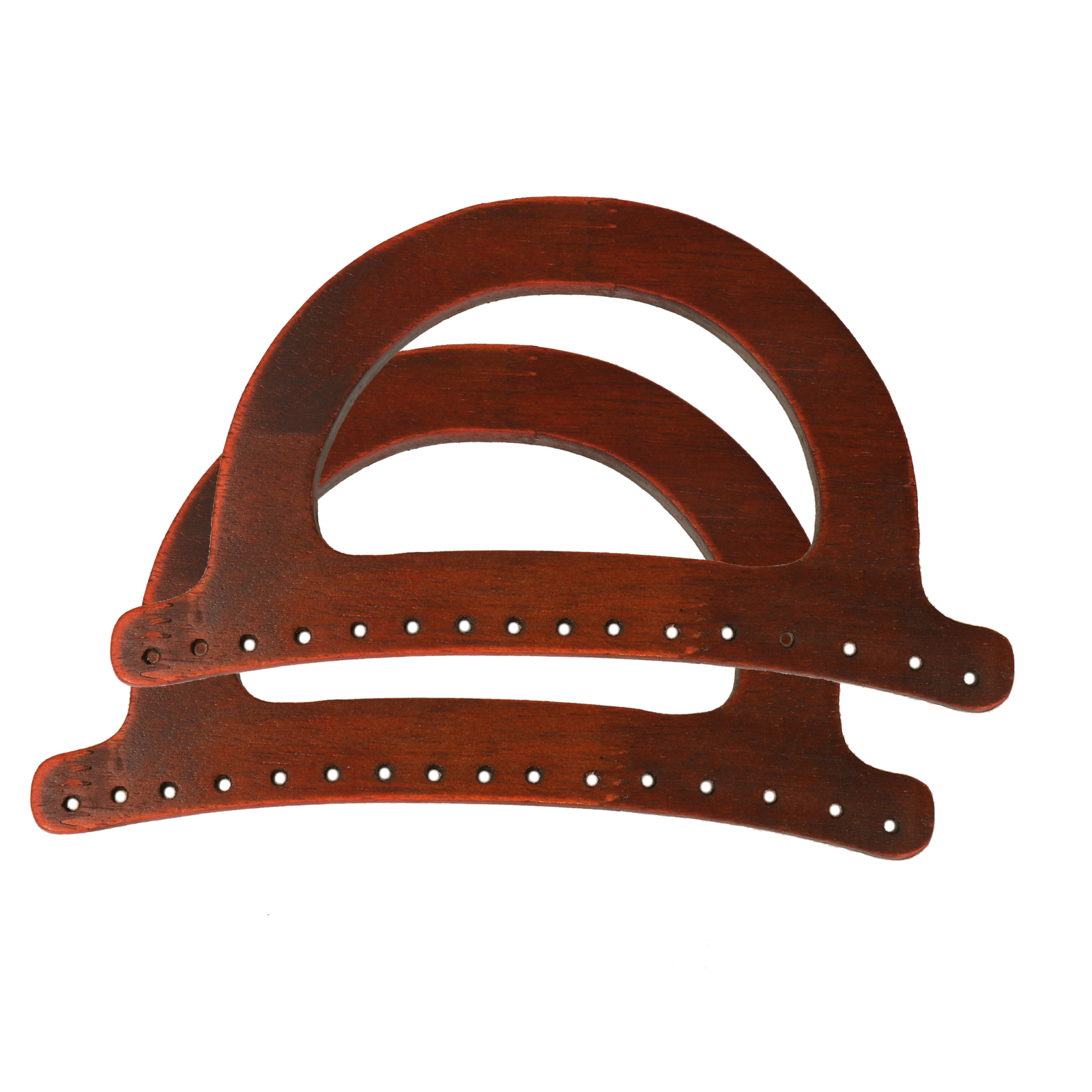 shabby wood d shape magnetic bag handle 18x10x2cm | 1 set