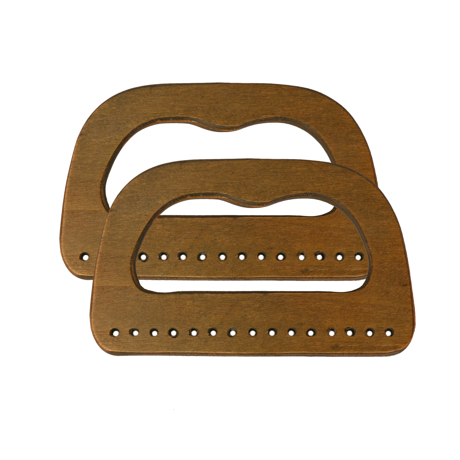 shabby wood d shape magnetic bag handle 15x9,5x1,5cm | 2pc