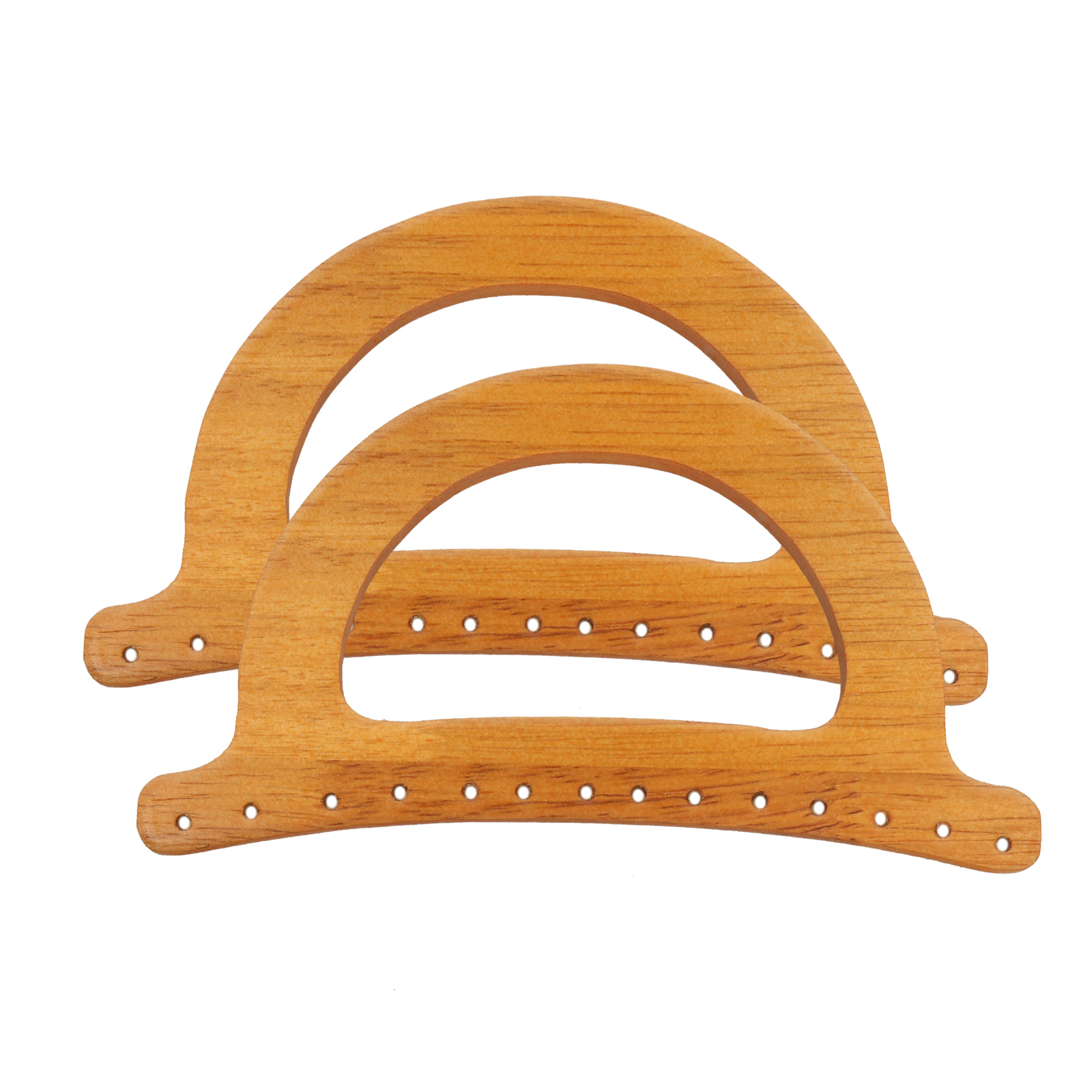 shabby wood d shape magnetic bag handle 18x10x2cm | 1 set