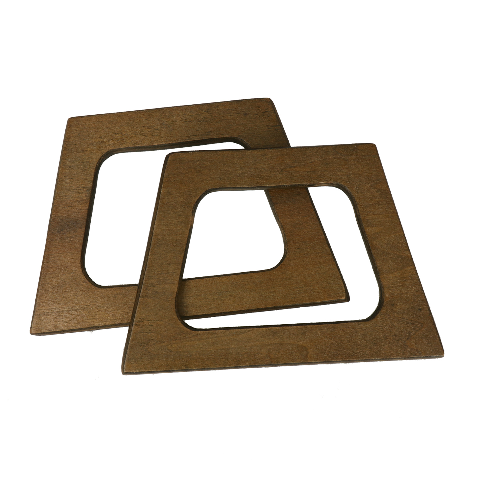 shabby wood trapeze shape magnetic bag handle 15x10,5x1,5cm | 2pc