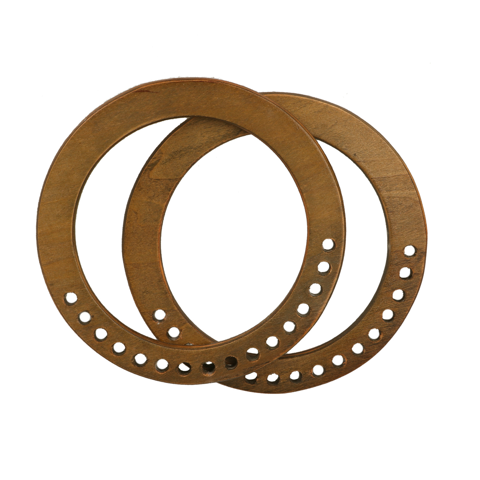 shabby wood round shape magnetic bag handle 15x1,5cm | 2pc