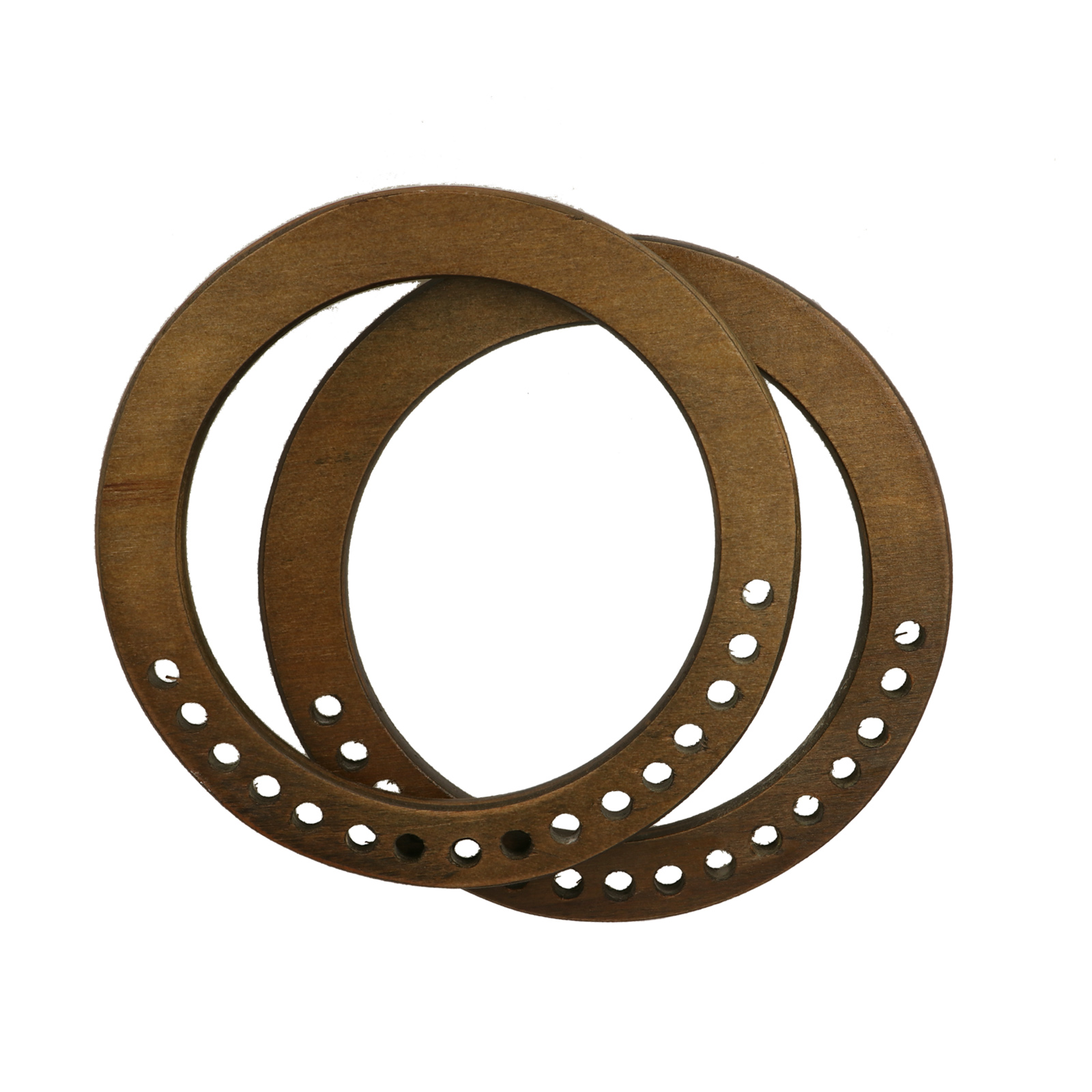 shabby wood round shape magnetic bag handle 15x1,5cm | 2pc