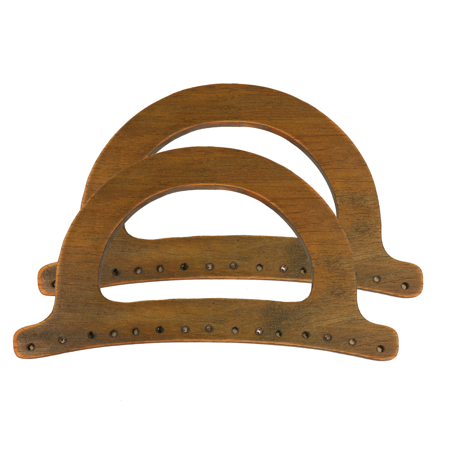 shabby wood d shape magnetic bag handle 18x10x2cm | 1 set