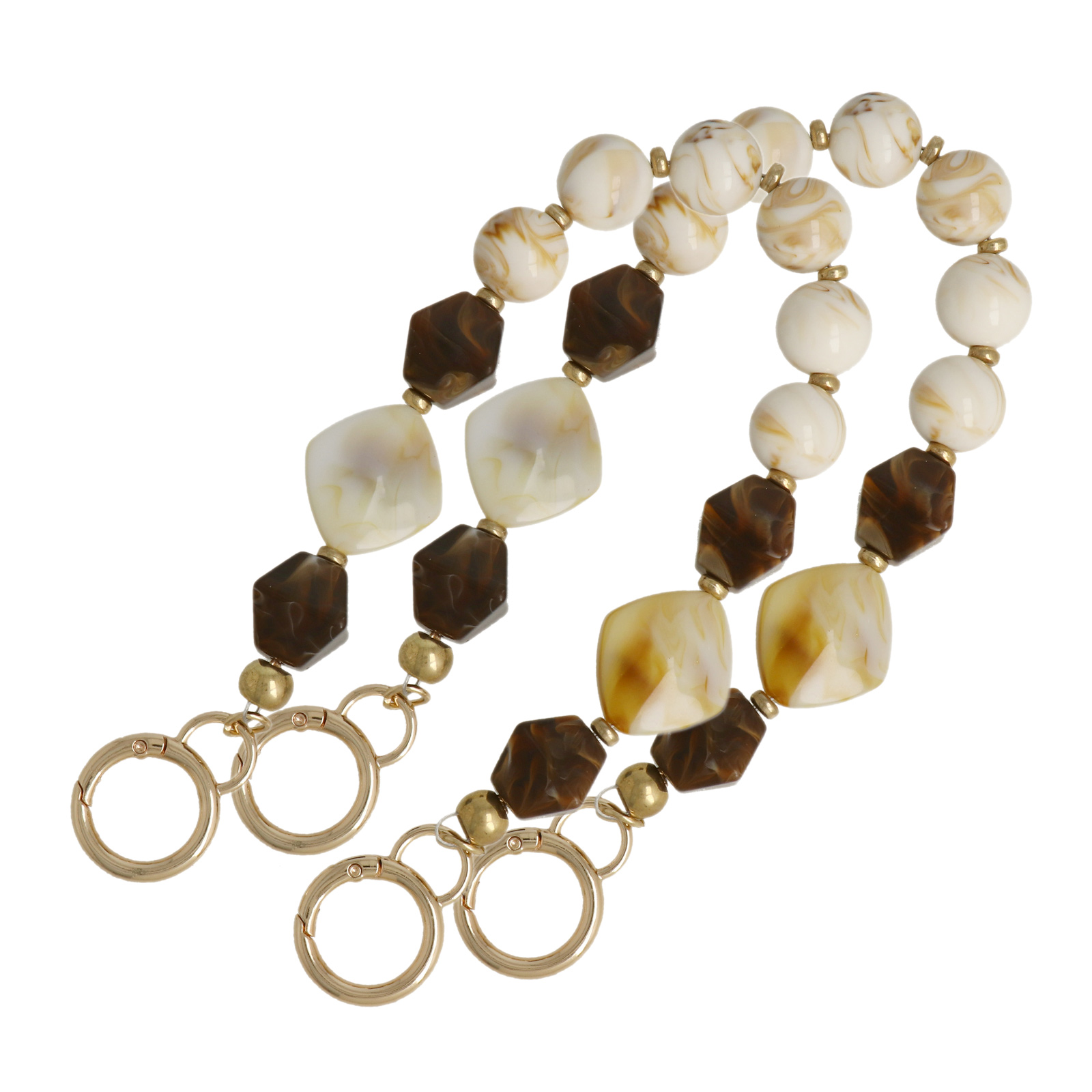 acrylic handle with marbled pearls 18mm - 38cm | 2pc