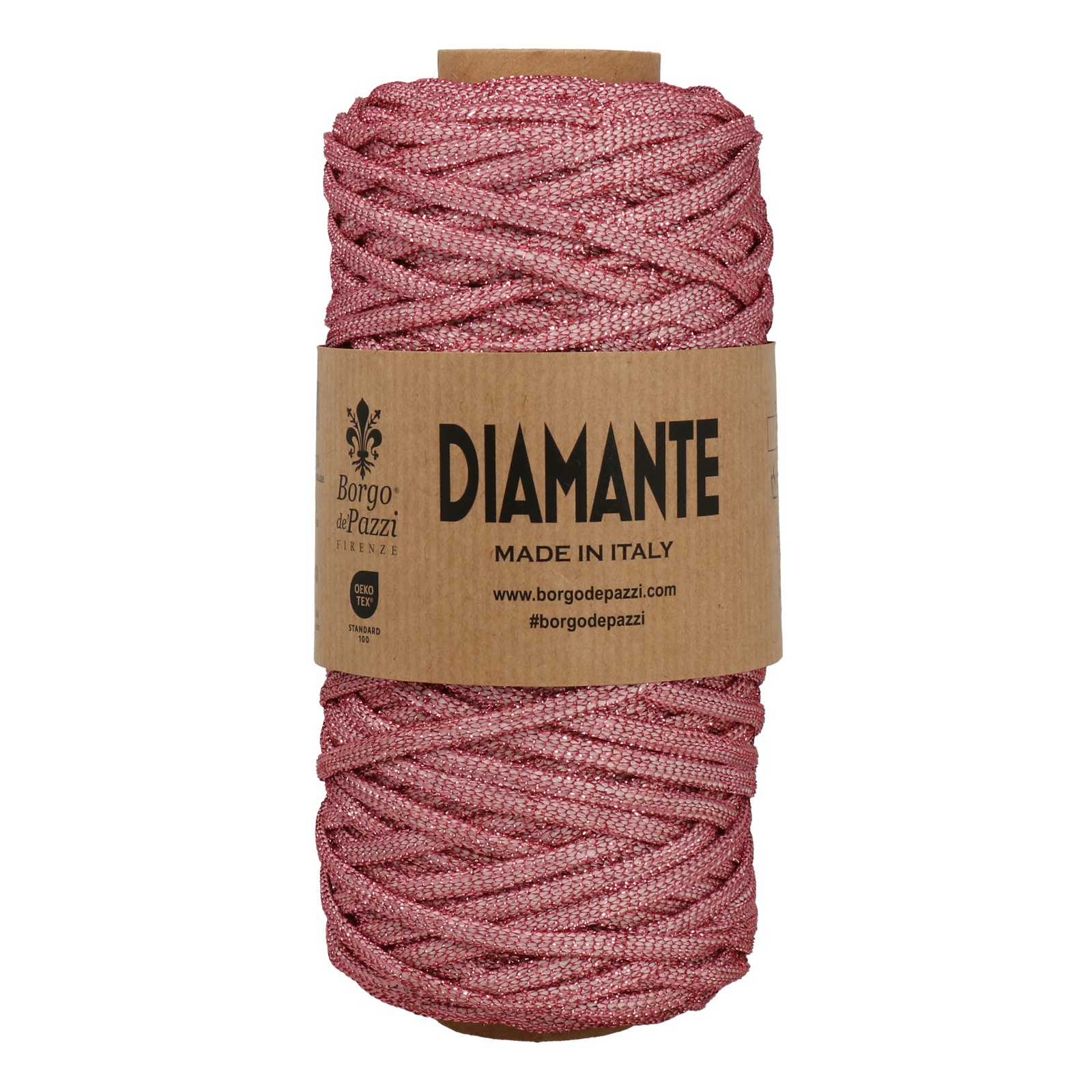 borgo de' pazzi diamante - pink with white base (5) - 150gr (90mt) | 1pc