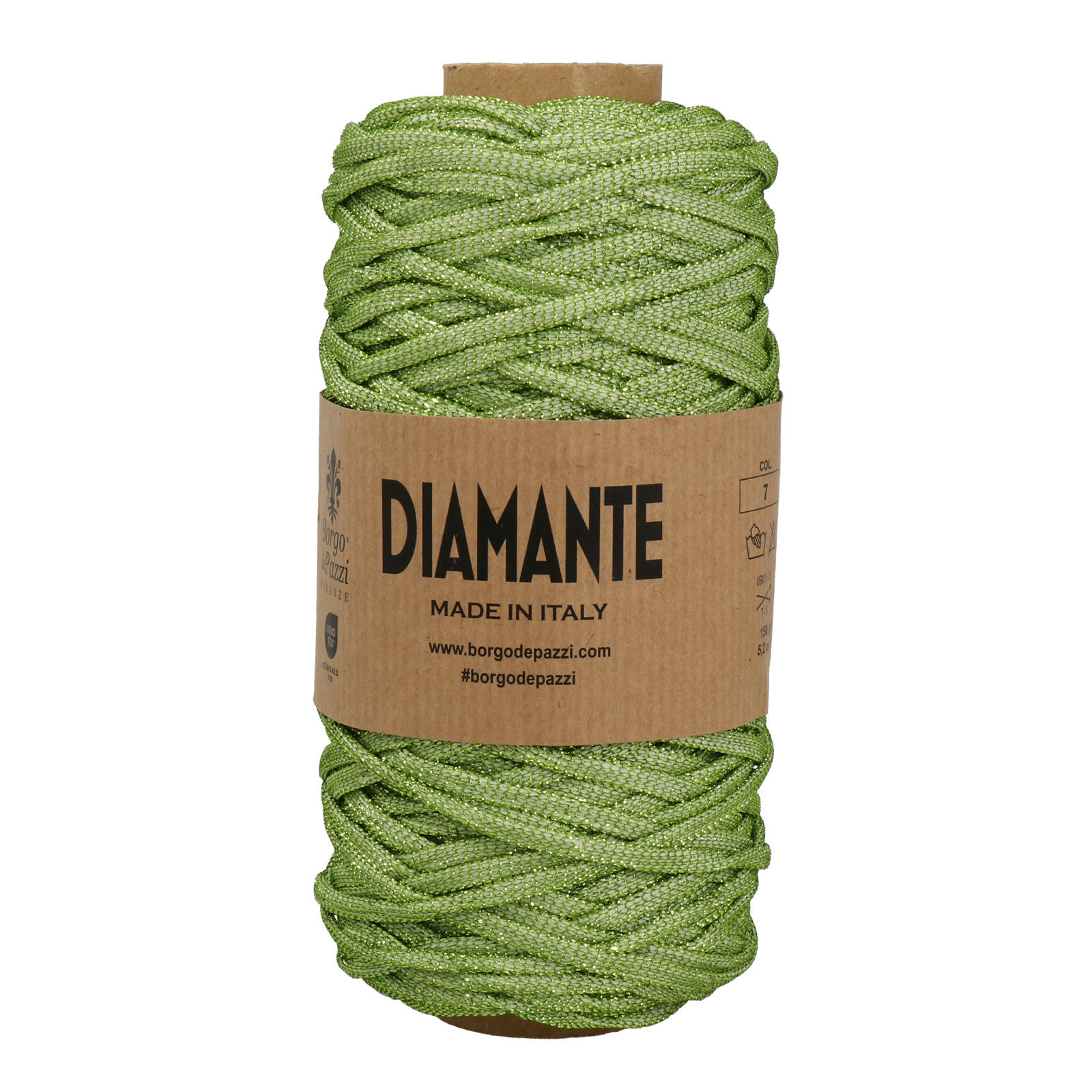 borgo de' pazzi diamante - green with white base (7) - 150gr (90mt) | 1pc