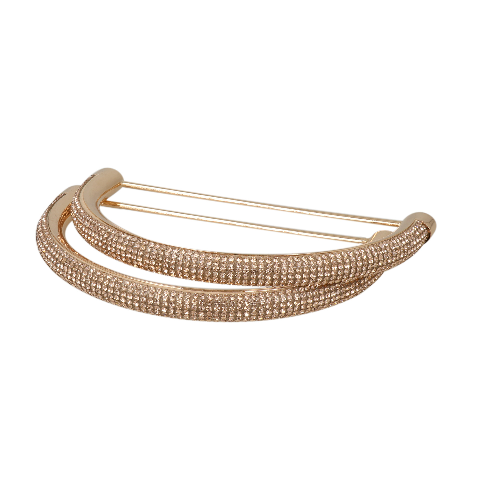 bag handle with rose gold strass - arc 12,5x8x1cm | 2pc