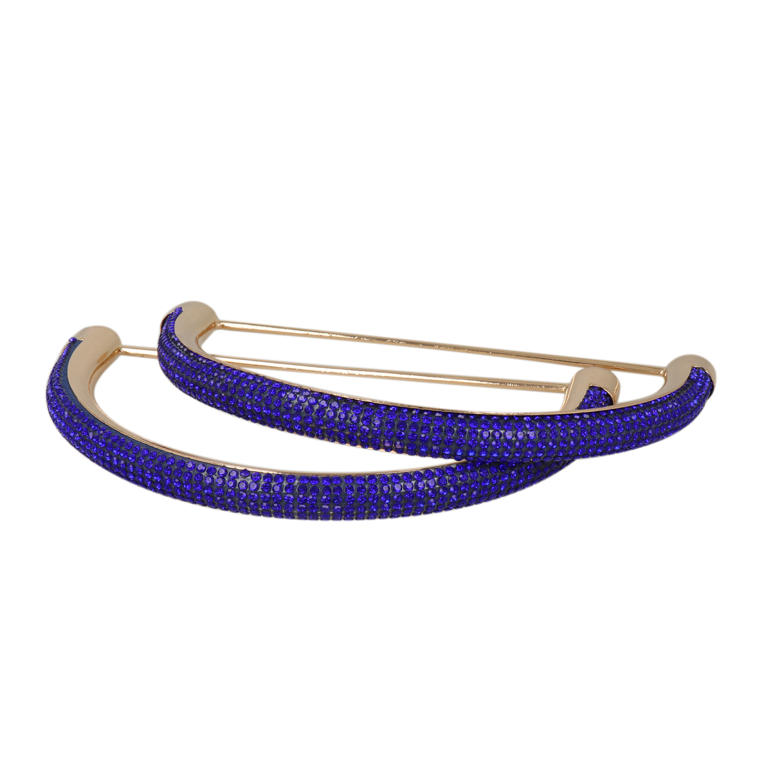 bag handle with blue strass - arc 12,5x8x1cm | 2pc
