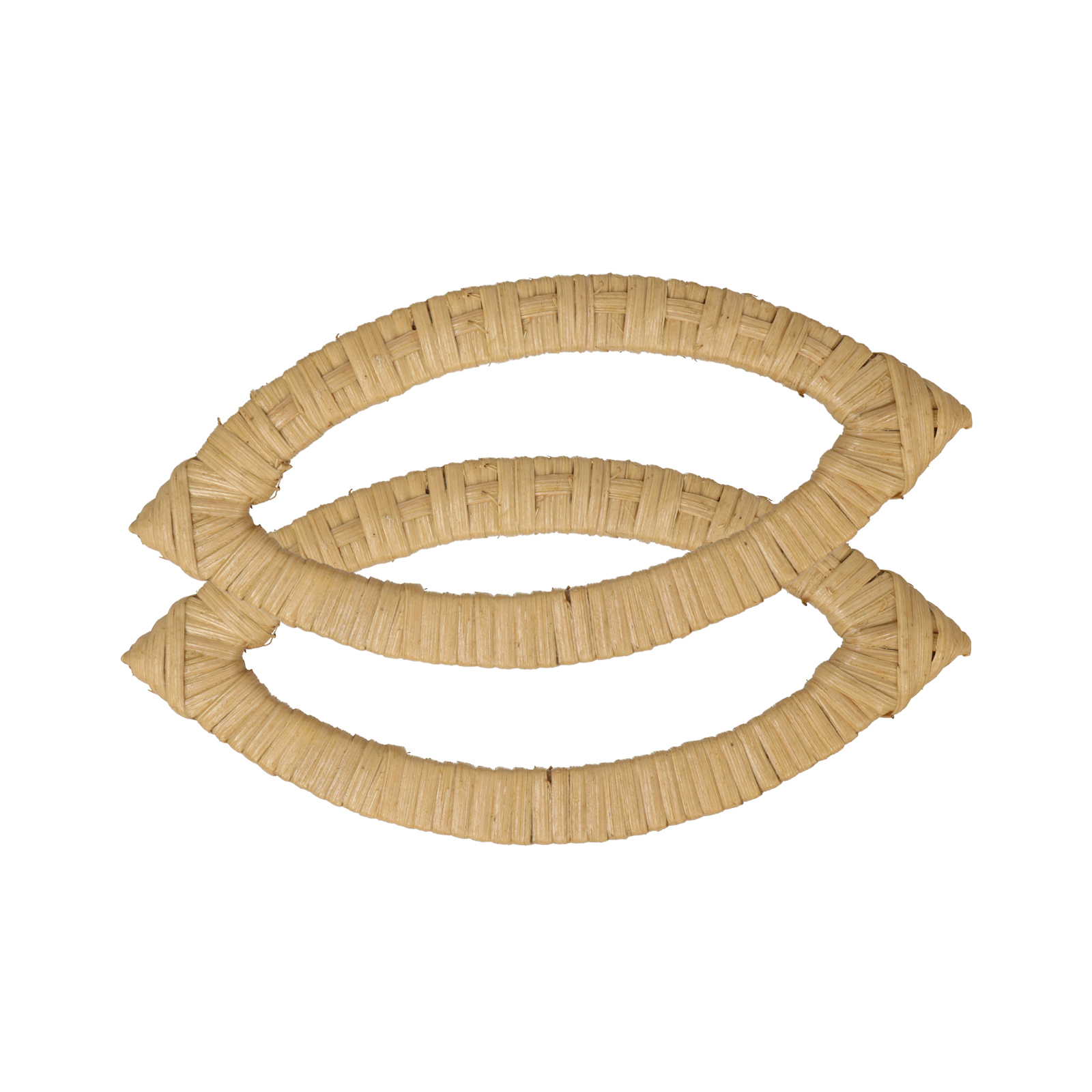 rattan wood navette bag handle 17x8cm | 2pc