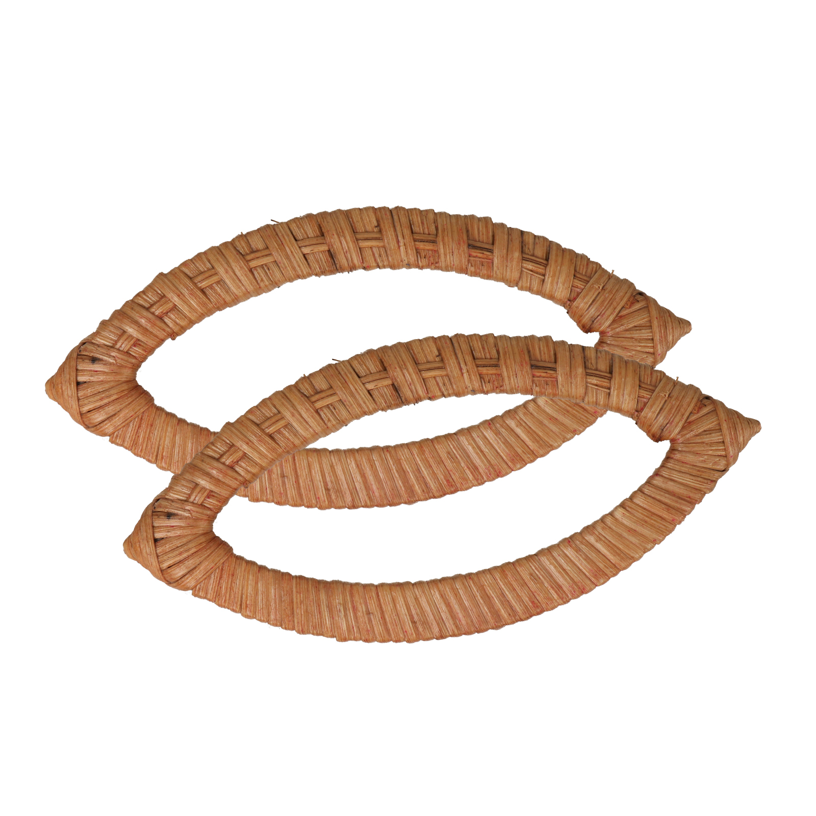 rattan wood navette bag handle 17x8cm | 2pc