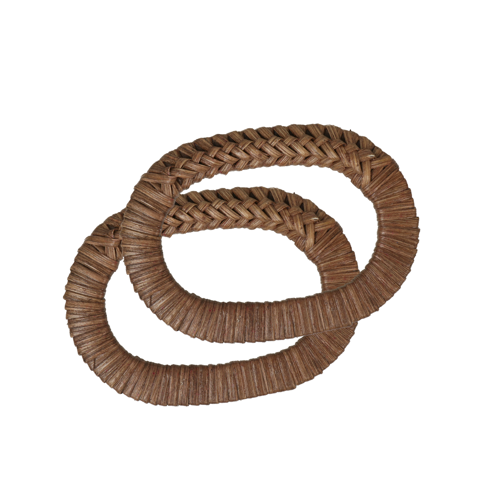 rattan wood oval bag handle 13,5x9cm | 2pc