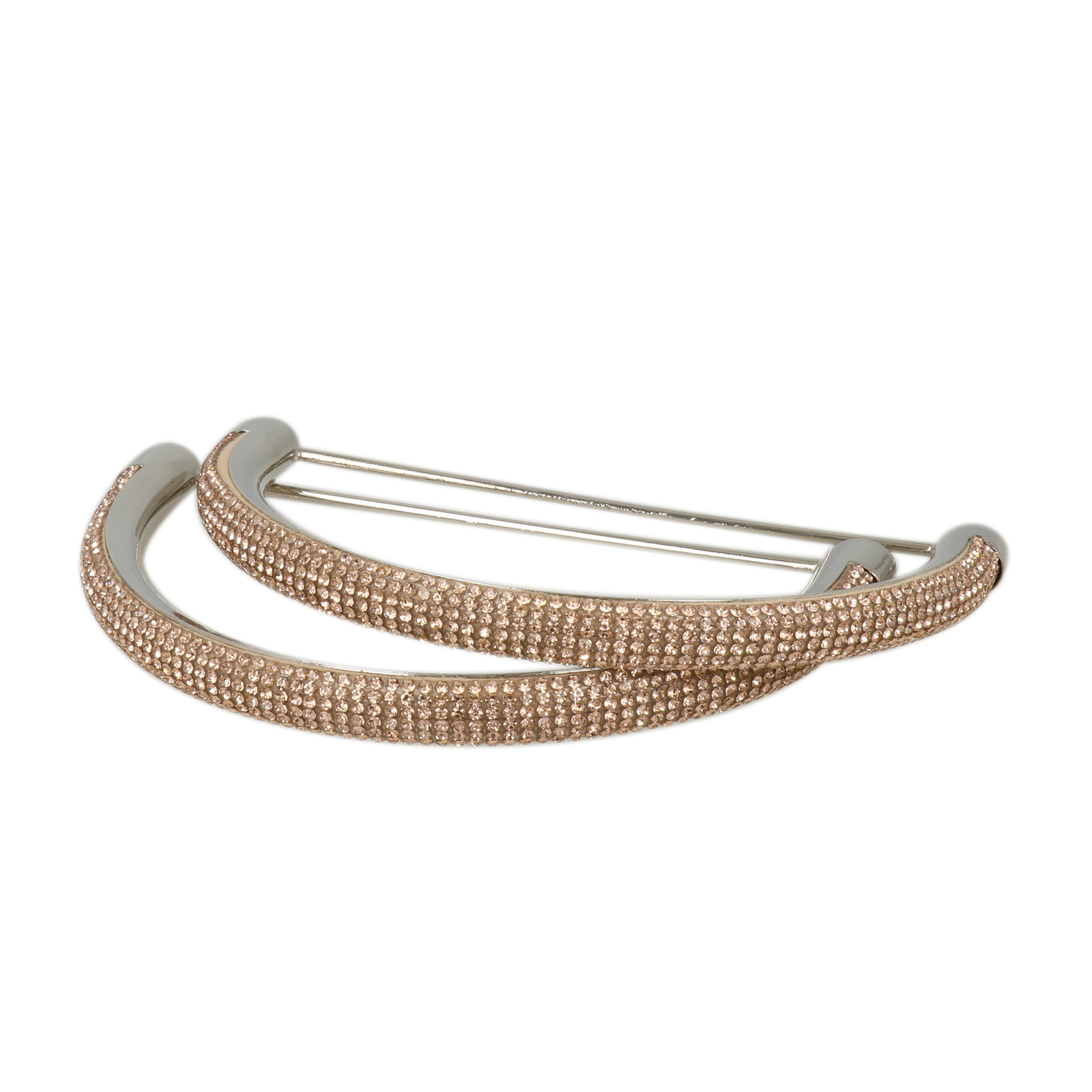 bag handle with rose gold strass - arc 12,5x8x1cm | 2pc