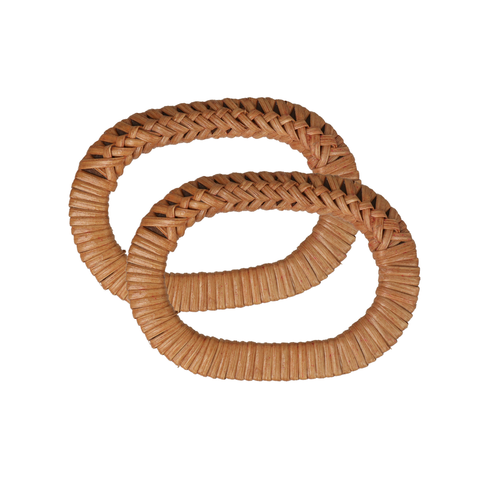 rattan wood oval bag handle 13,5x9cm | 2pc