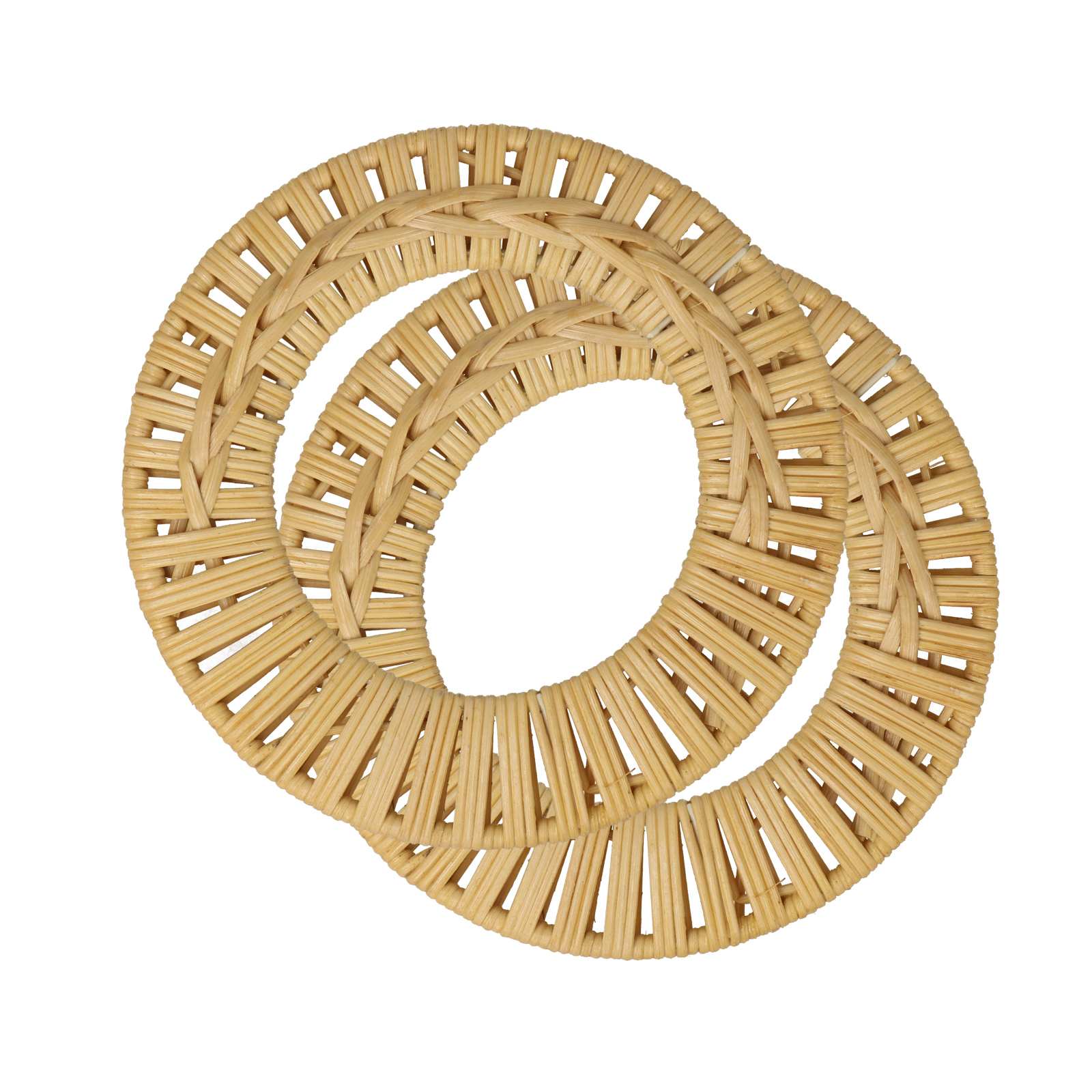 rattan wood round bag handle 15cm | 2pc