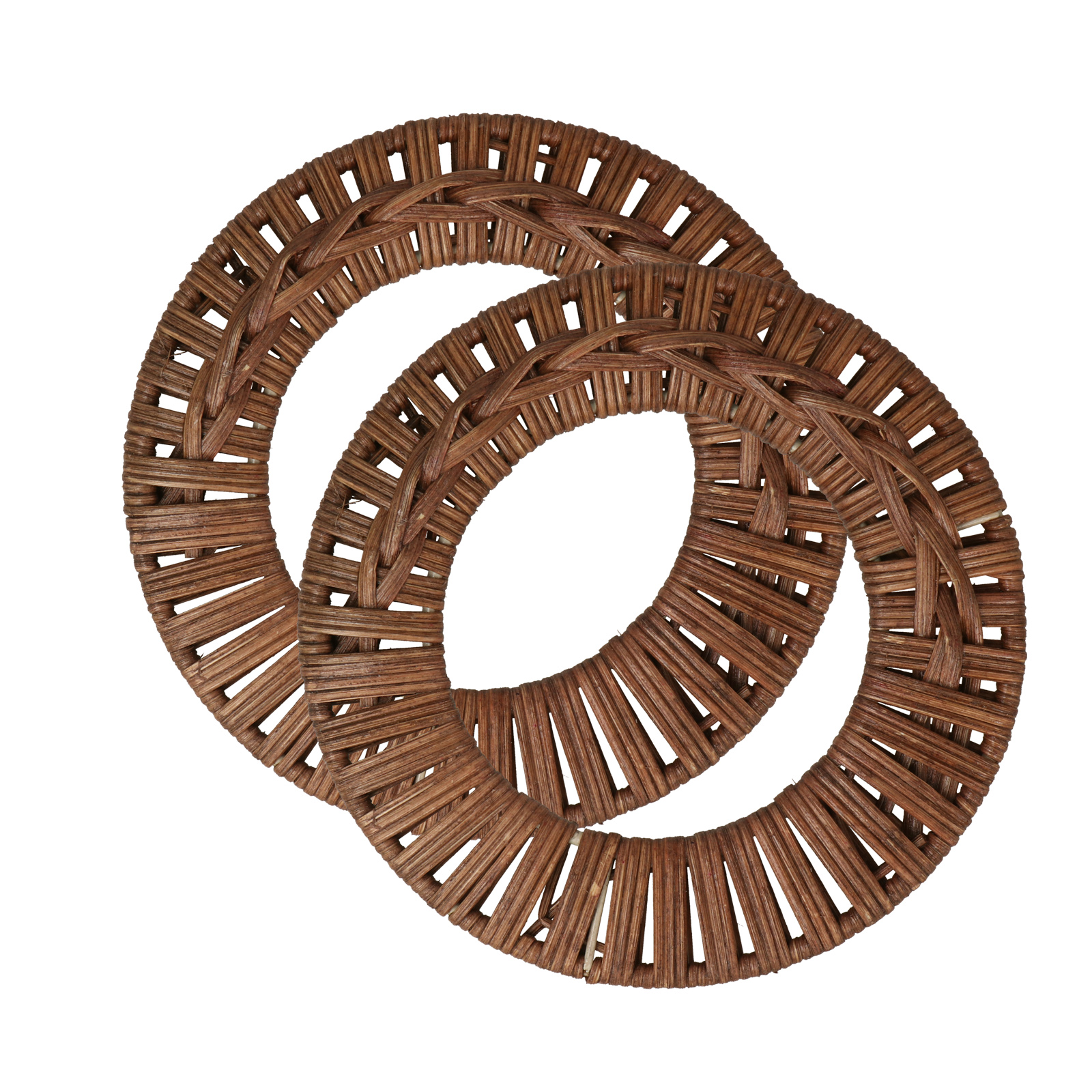 rattan wood round bag handle 15cm | 2pc