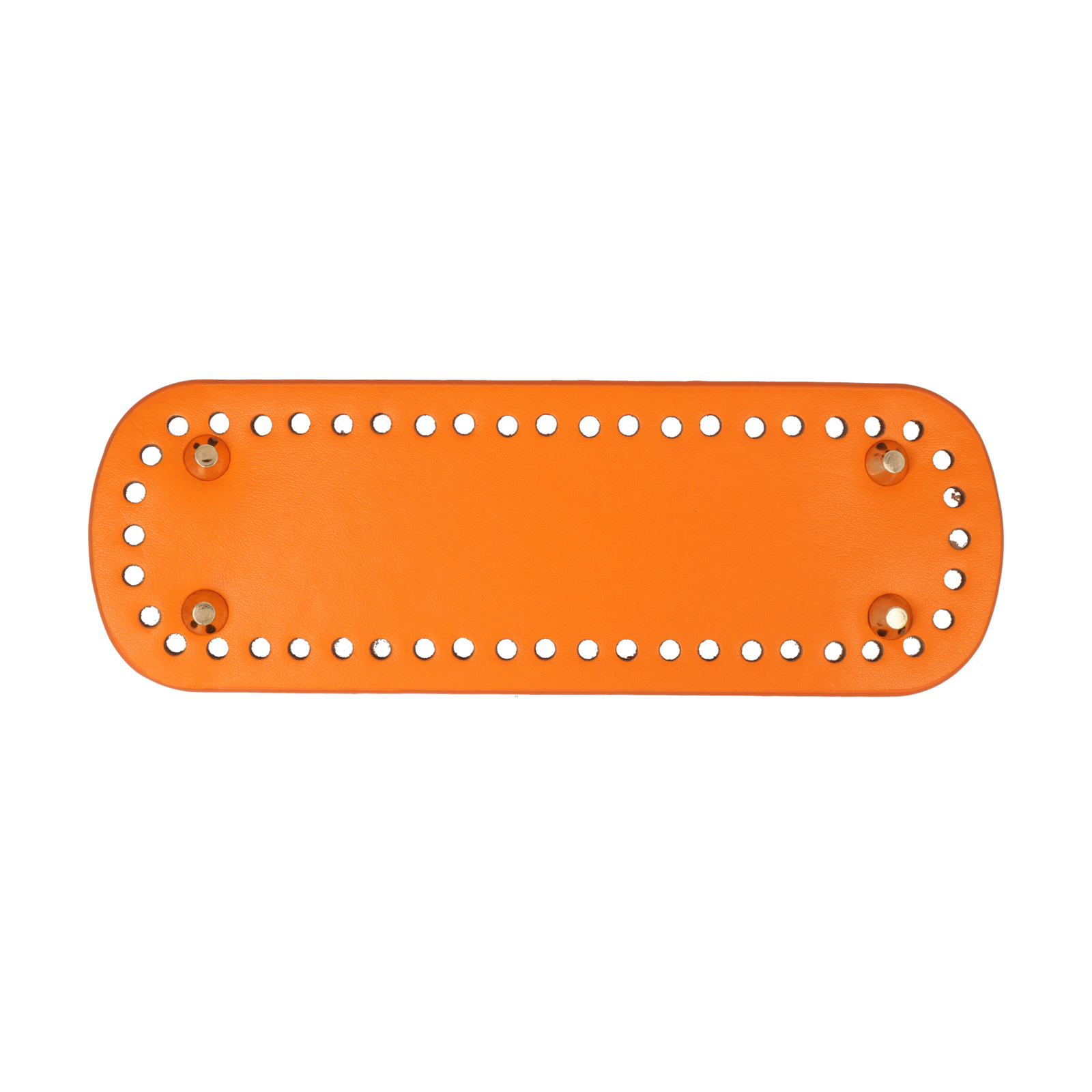 orange pu leather bag oval 24x8cm with gold bag feet | 1pc