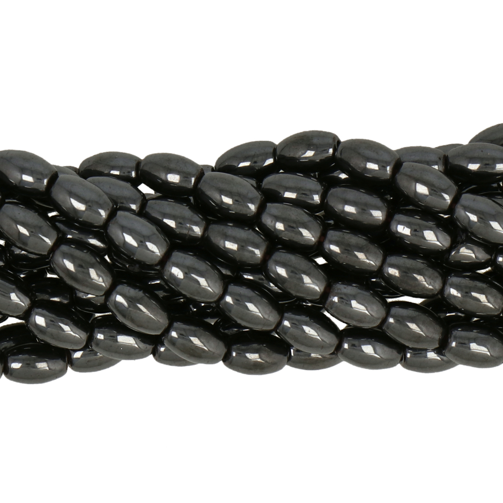 hematite smooth olive 6x4mm | 15/16-inch strand