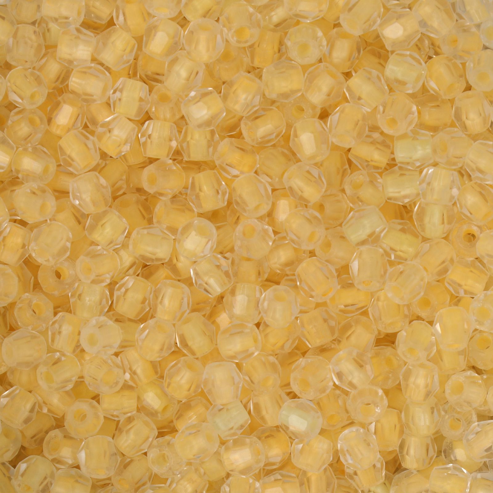 frizzy glass bead - color lined cream - faceted round 4mm (450pc aprox.) | 30gr