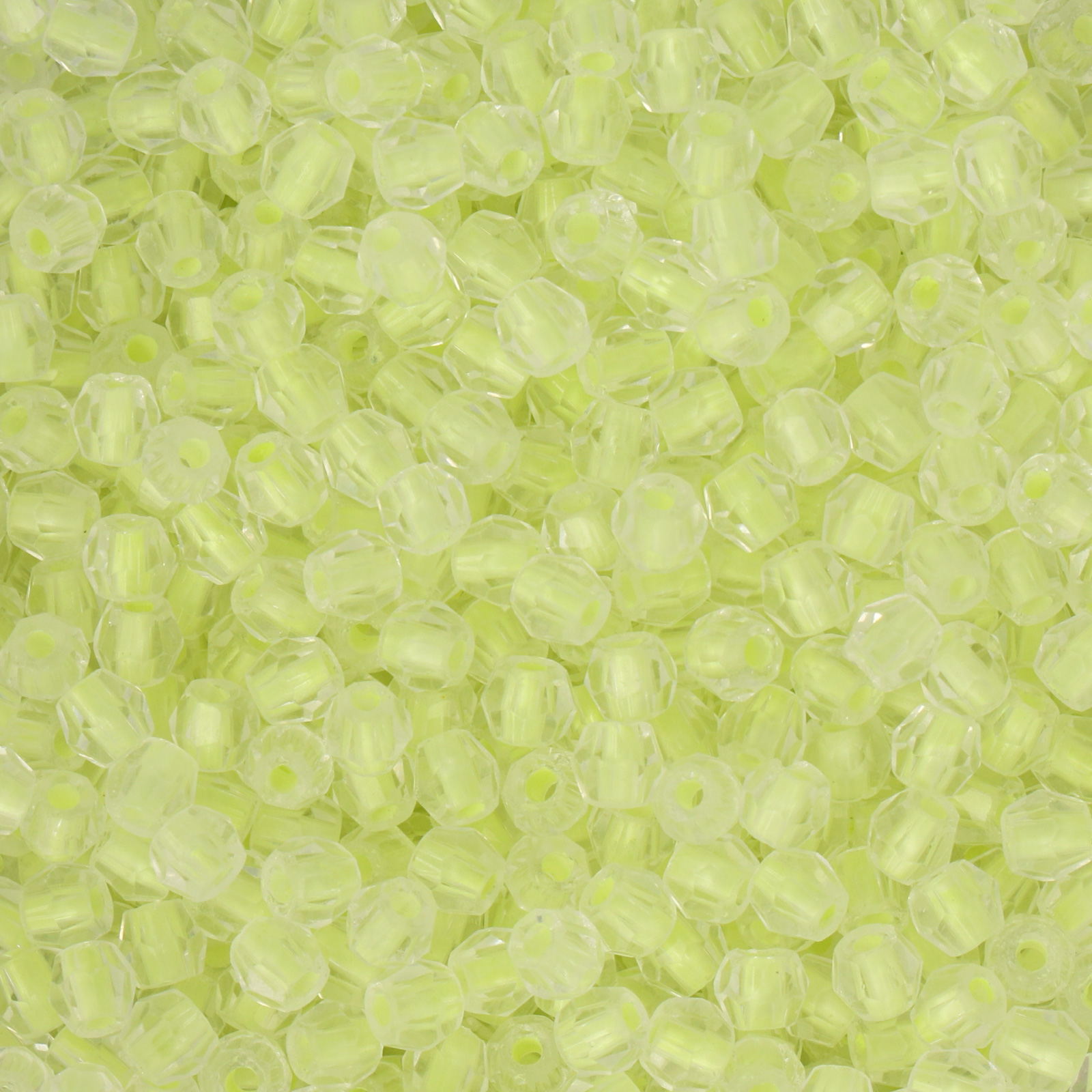 frizzy glasperlen - color lined neon grün - facettiert rund 4mm (ca. 450 stück) | 30gr
