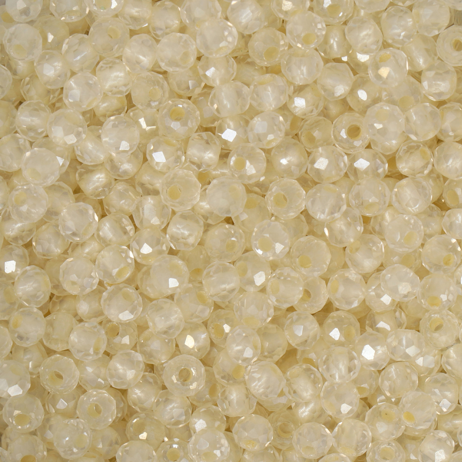 frizzy glass bead - color lined cream ab - faceted round 4mm (450pc aprox.) | 30gr