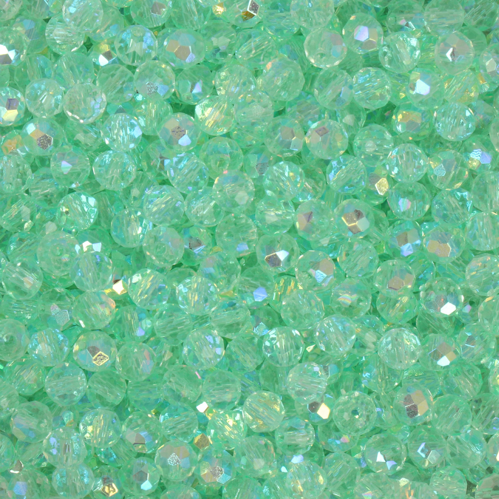 frizzy glass bead - aqua ab - faceted round 4mm (450pc aprox.) | 30gr