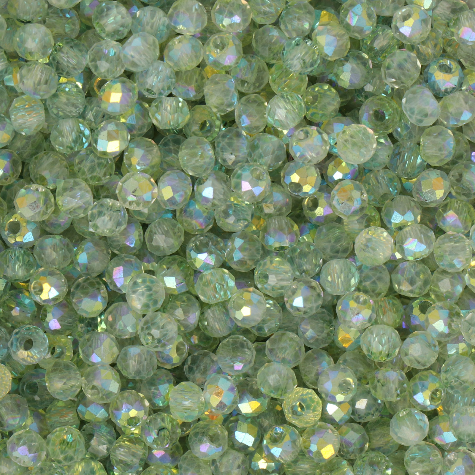 frizzy glass bead - mint ab - faceted round 4mm (450pc aprox.) | 30gr