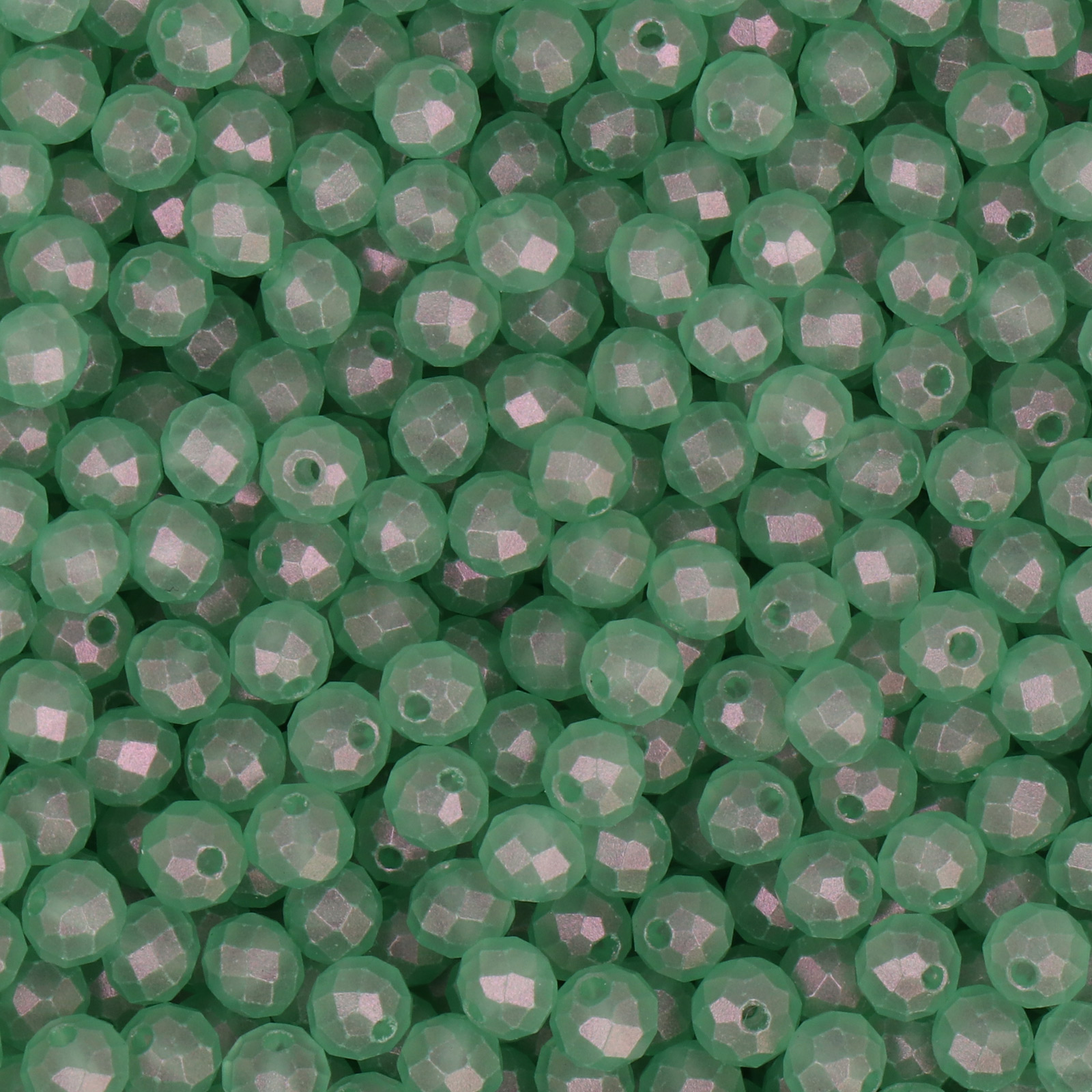 frizzy glasperlen - silk soft minz - facettiert rund 4mm (ca. 360 stück) | 30gr