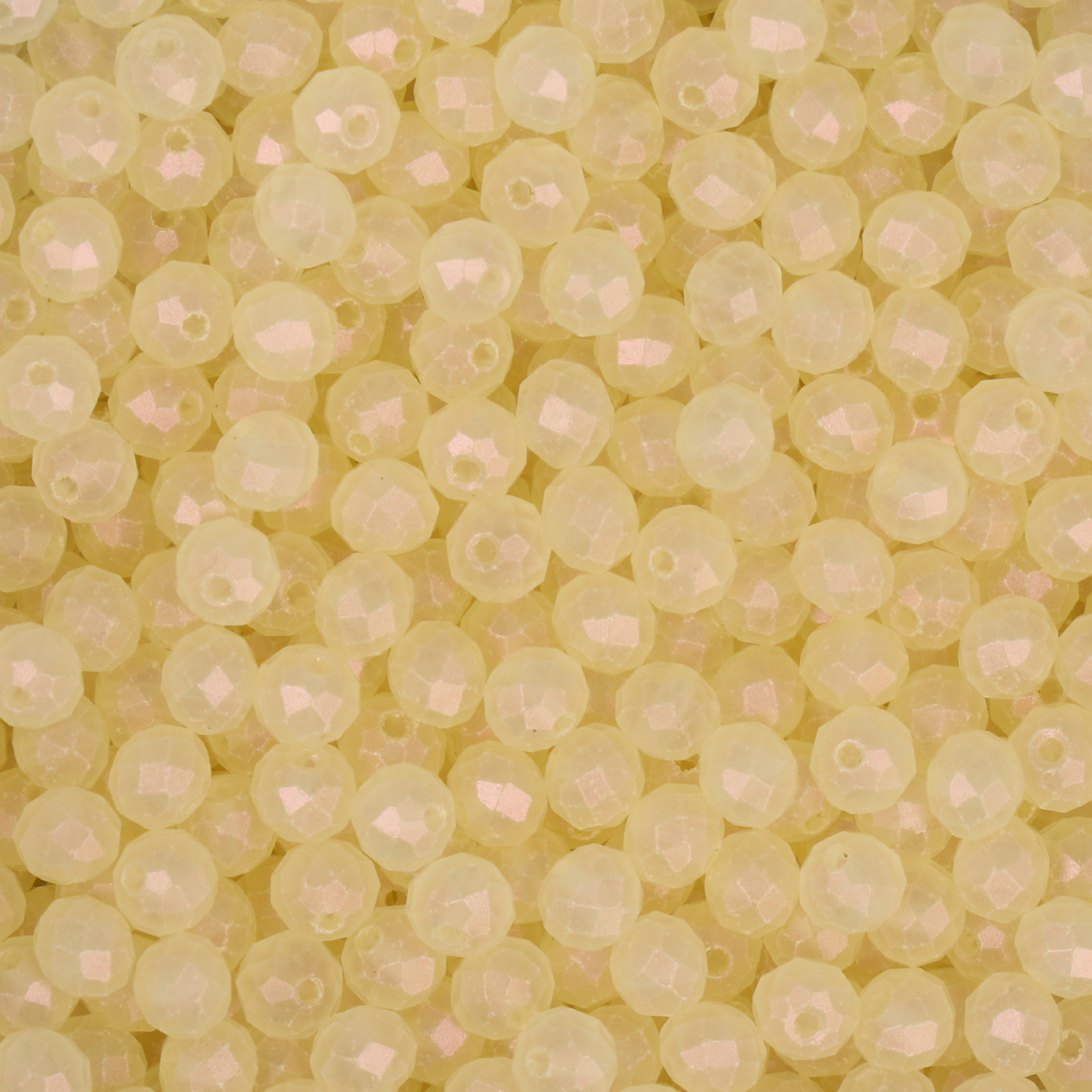 frizzy glass bead - silk soft cream - faceted round 4mm (360pc aprox.) | 30gr
