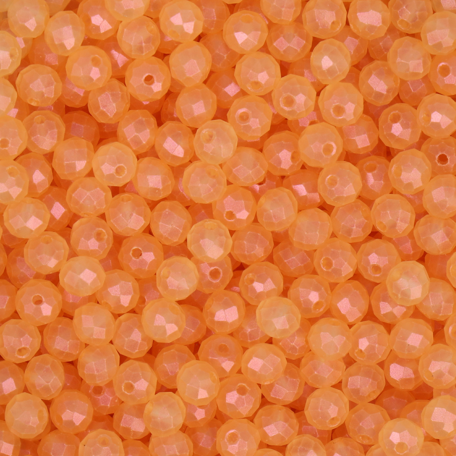 frizzy glasperlen - silk soft orange - facettiert rund 4mm (ca. 360 stück) | 30gr