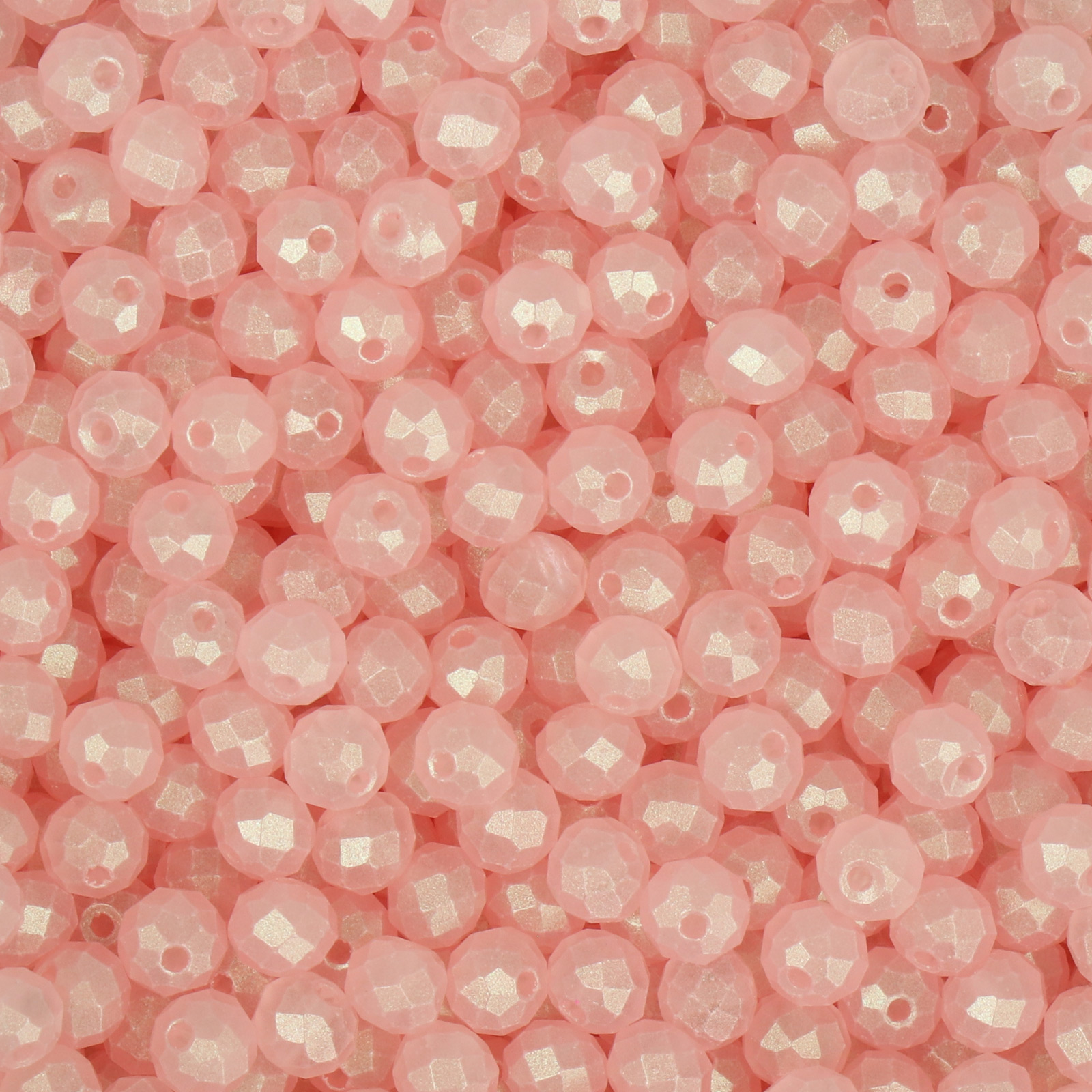 frizzy glass bead - silk soft pink - faceted round 4mm (360pc aprox.) | 30gr