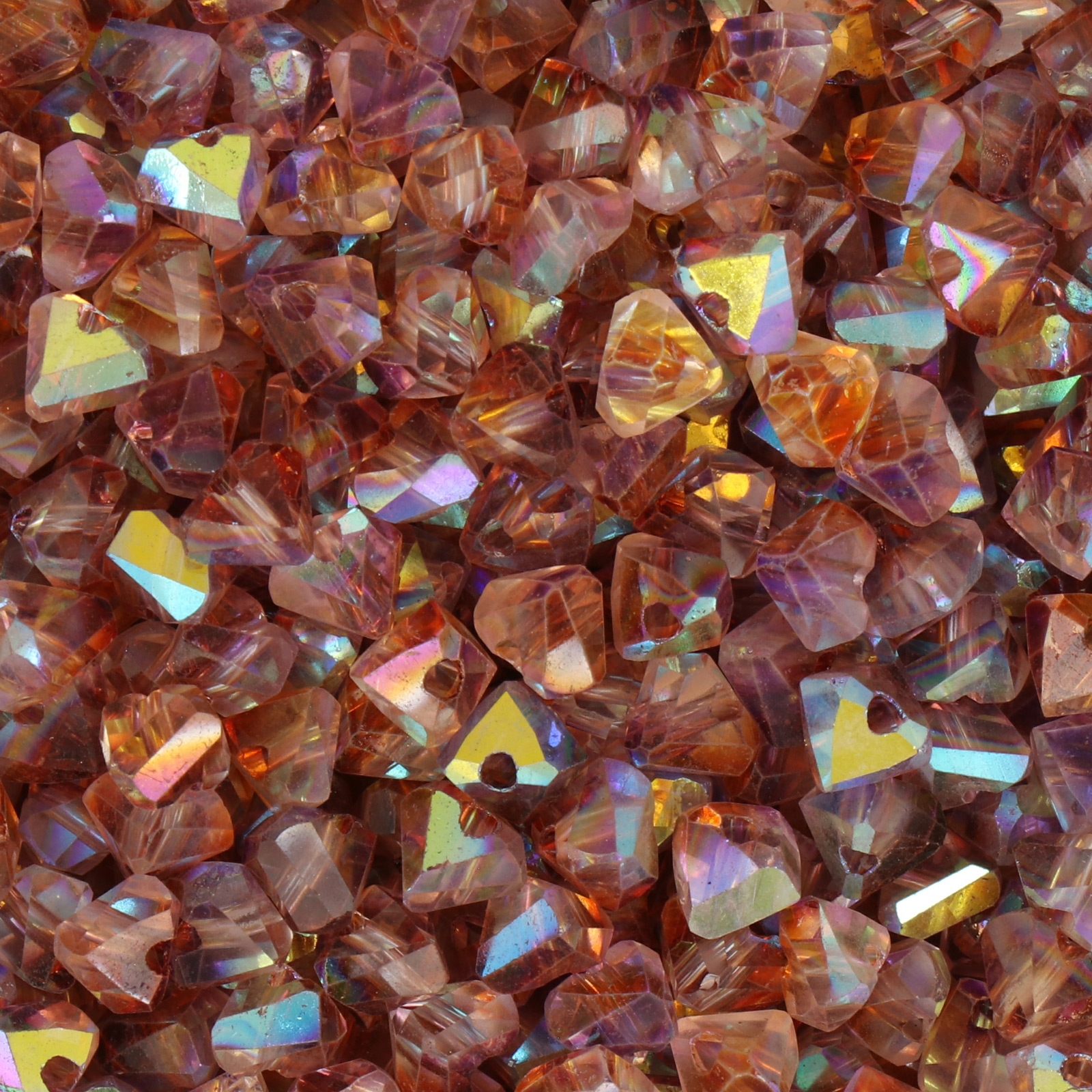 frizzy glasperlen - rose quartz ab - facettiert pyramide 6mm (ca. 120 stück) | 15gr