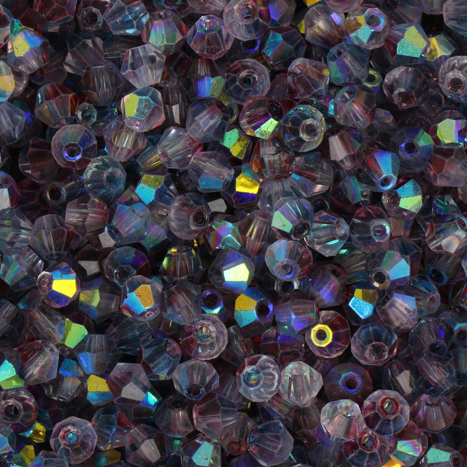frizzy glass bead - amethyst ab - faceted bicone 4mm (200pc aprox.) | 15gr