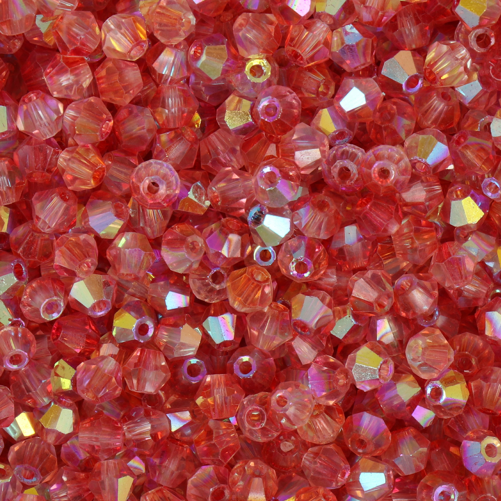 frizzy glass bead - fuchsia ab - faceted bicone 4mm (200pc aprox.) | 15gr