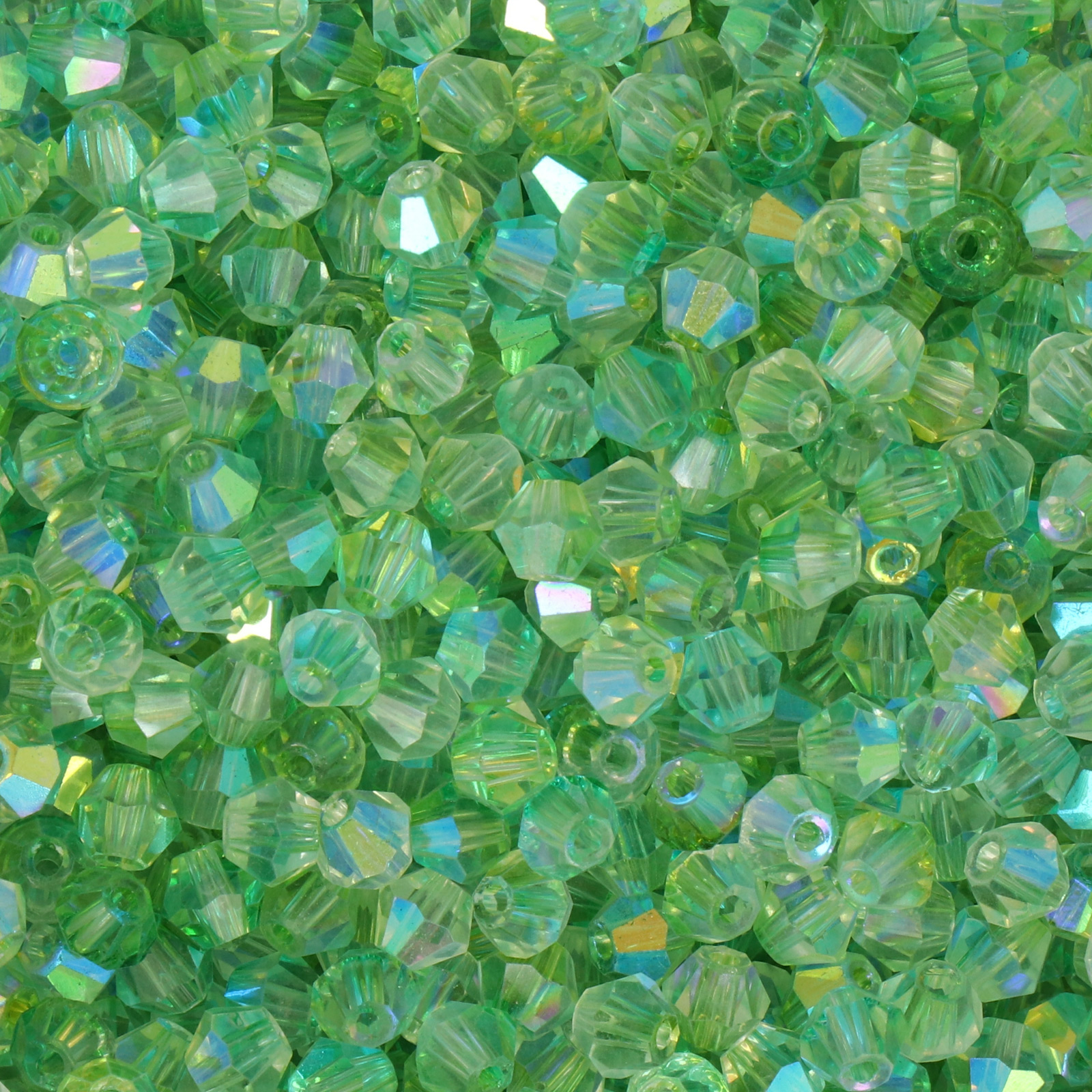 frizzy glass bead - mint ab - faceted bicone 4mm (200pc aprox.) | 15gr