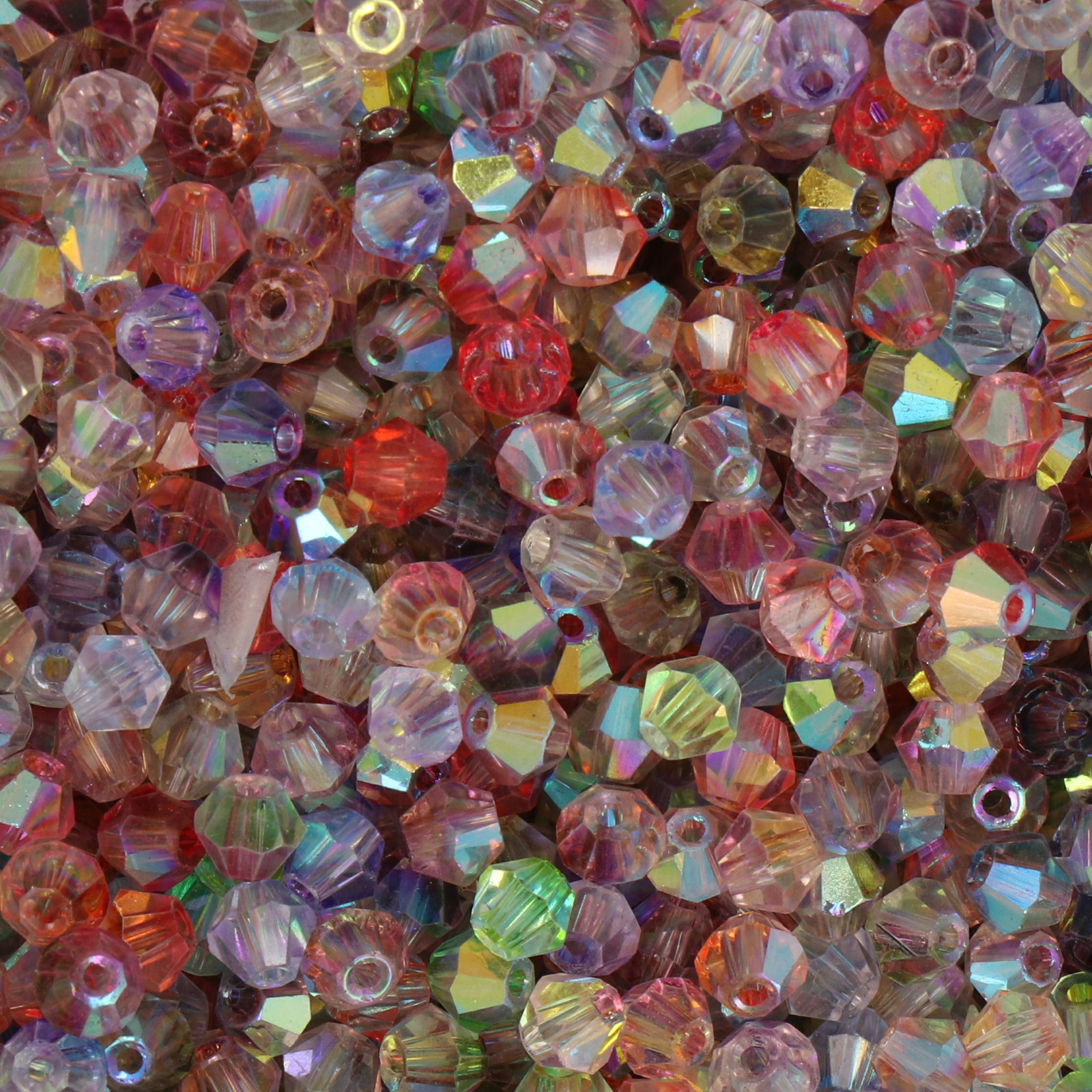 frizzy glass bead - rainbow ab - faceted bicone 4mm (200pc aprox.) | 15gr