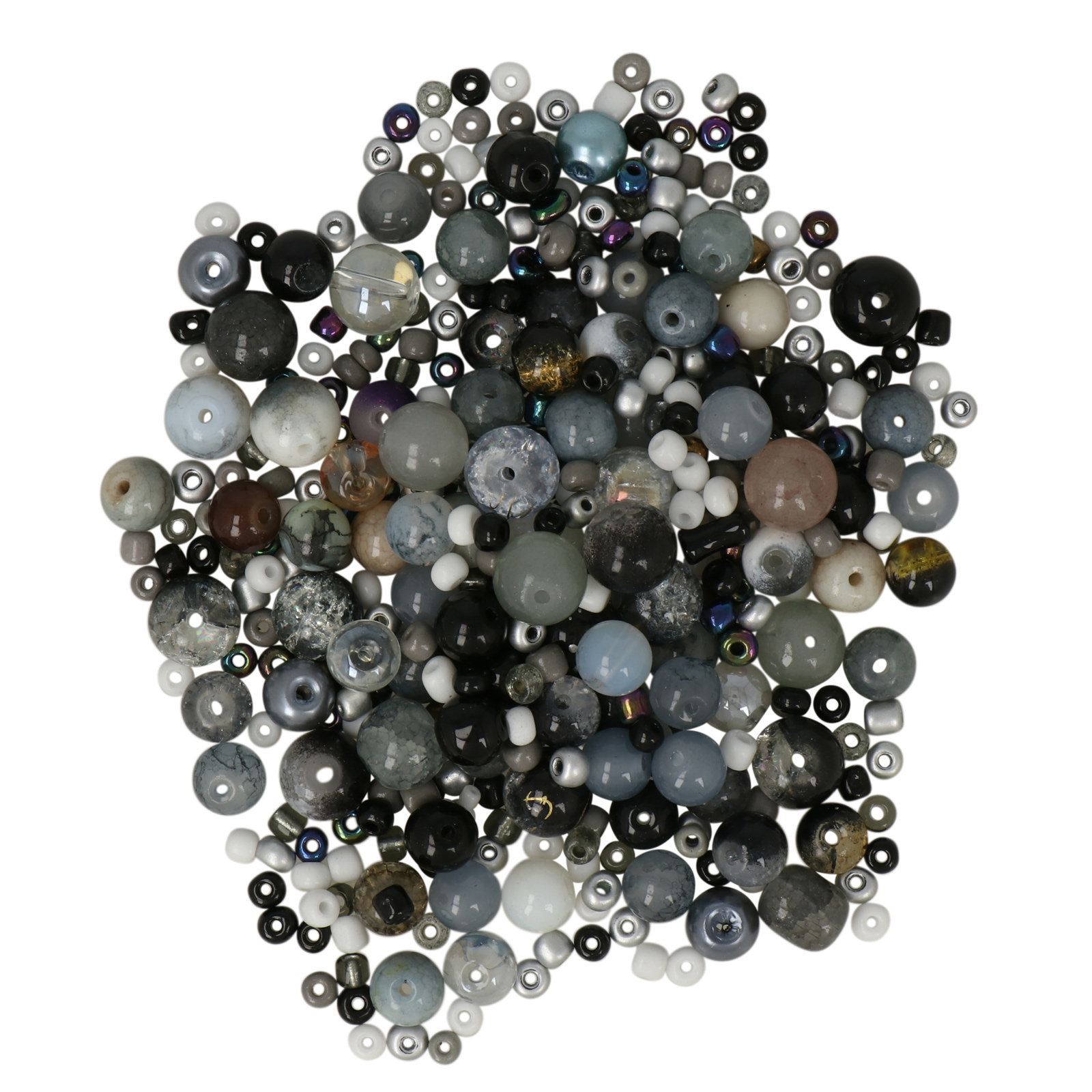 grau glasperlen 2-10mm - ca. 300 stück | 100gr