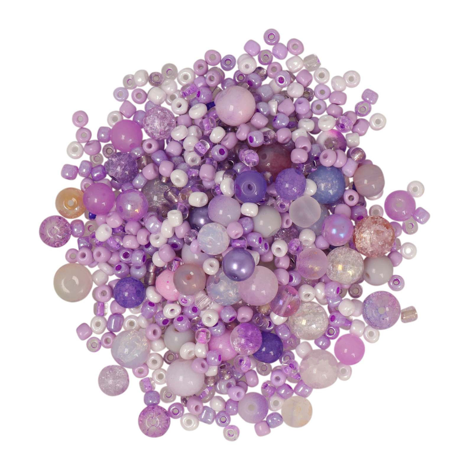 purple glass pearls 2-10mm - approximately 300 pieces | 100gr