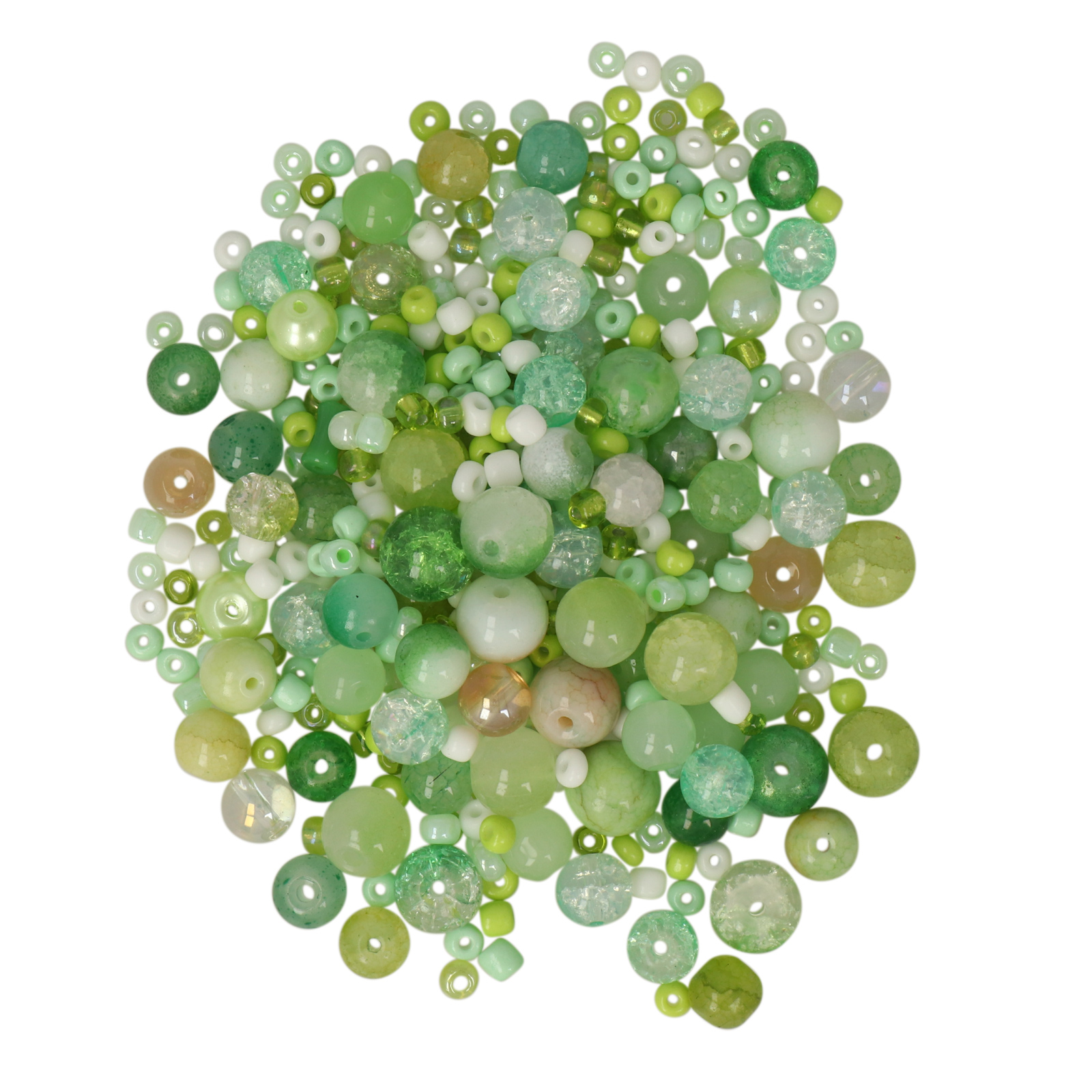 grün glasperlen 2-10mm - ca. 300 stück | 100gr