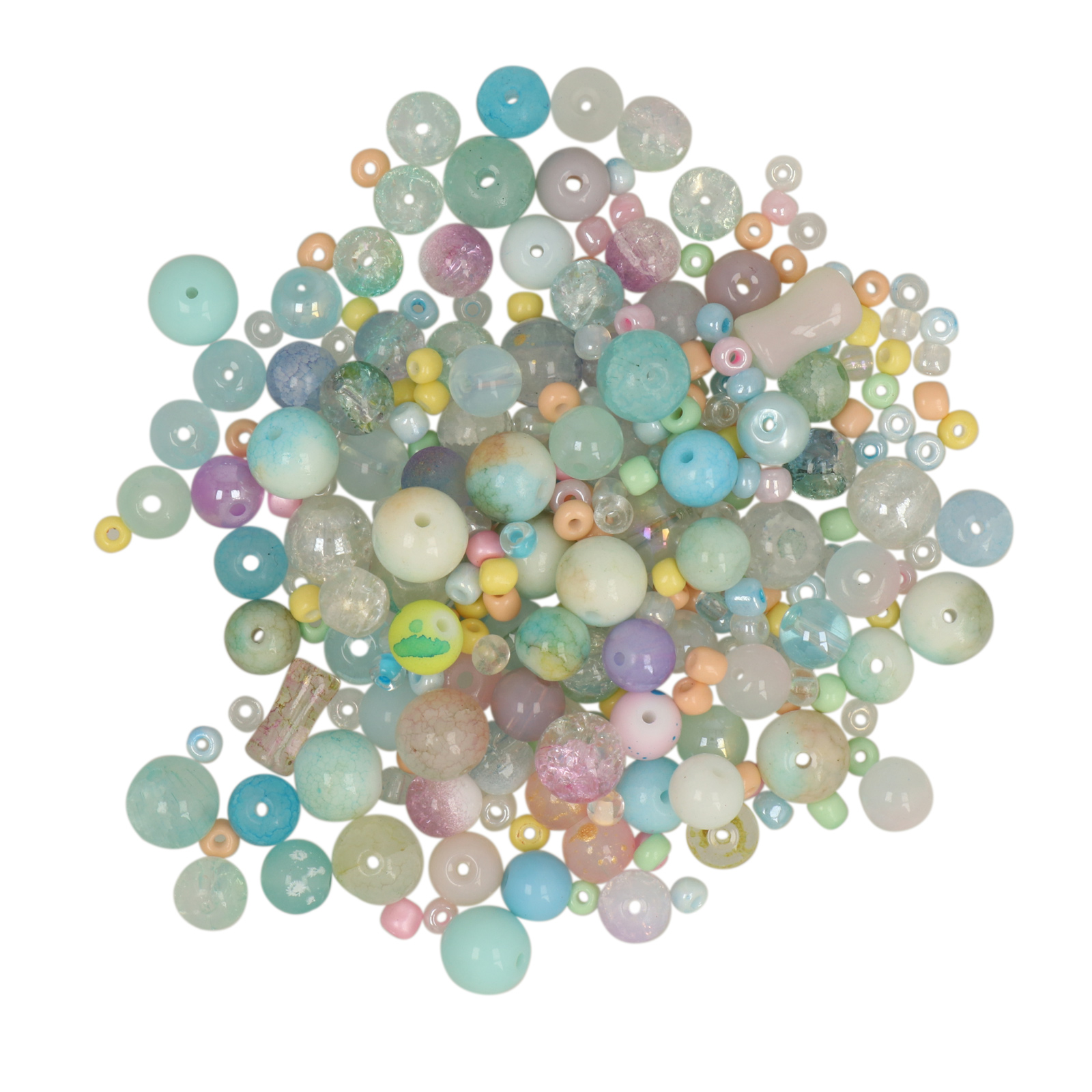pastel glass pearls 2-10mm - approximately 300 pieces | 100gr